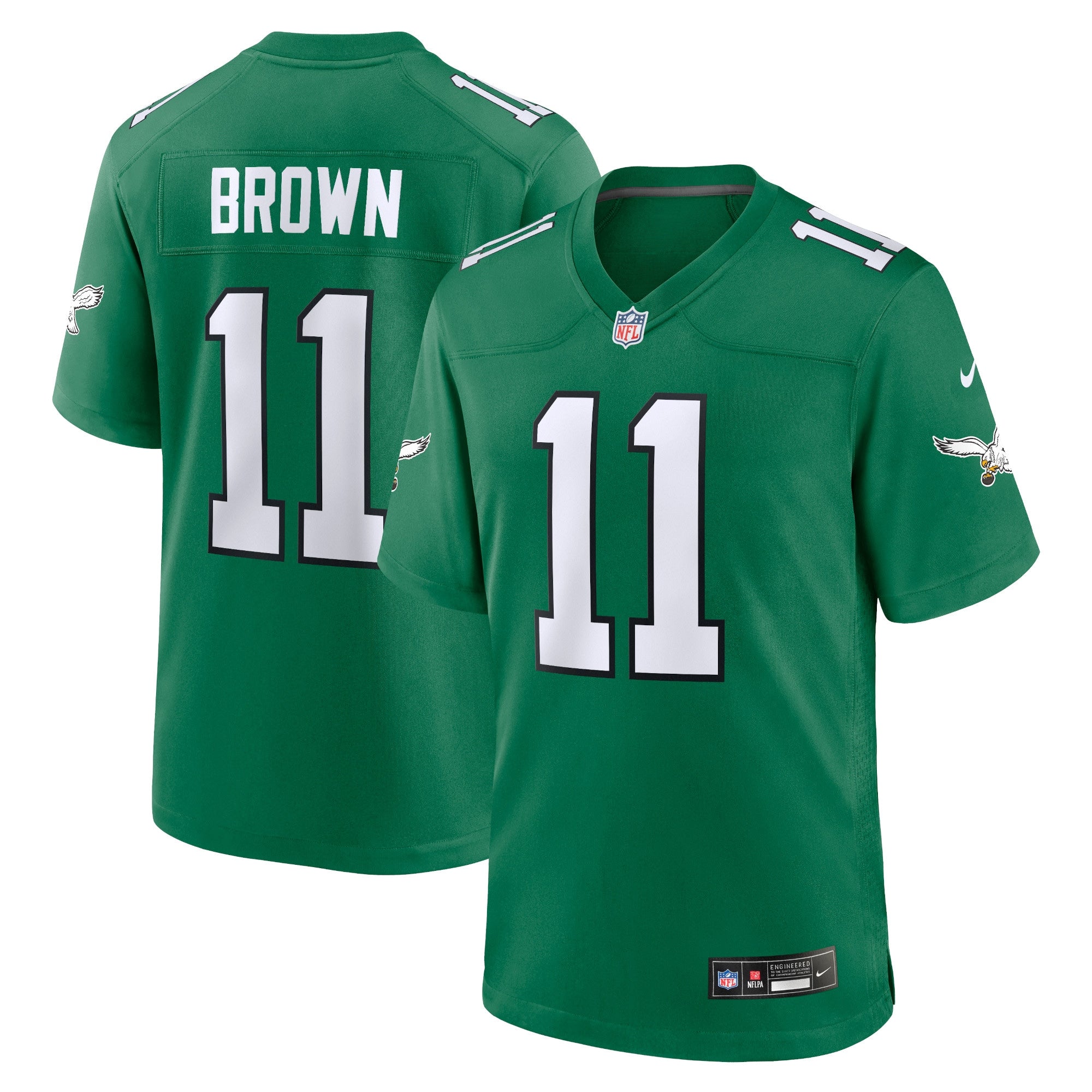 A.J. Brown Philadelphia Eagles Alternate Game Player Jersey - Kelly Green | Stitched Football Jersey TJS0910