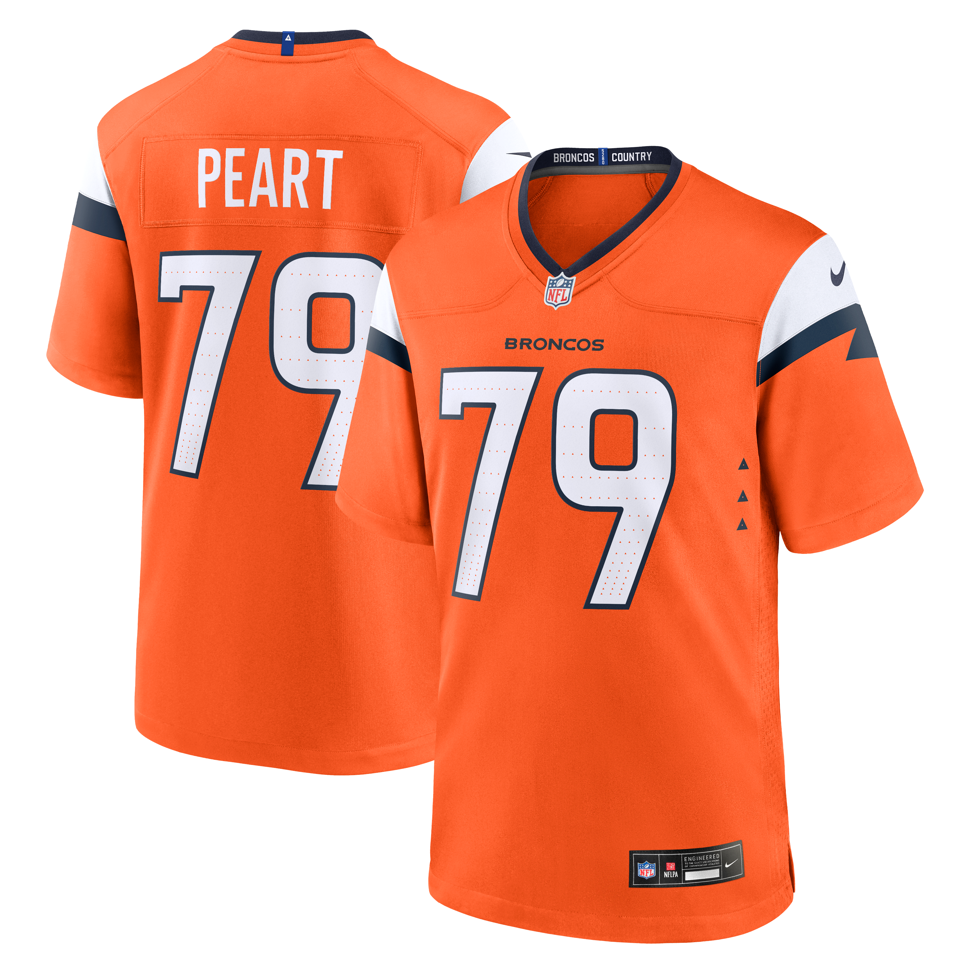 Matt Peart Denver Broncos Team Game Jersey - Orange | Stitched Football Jersey TJS0991