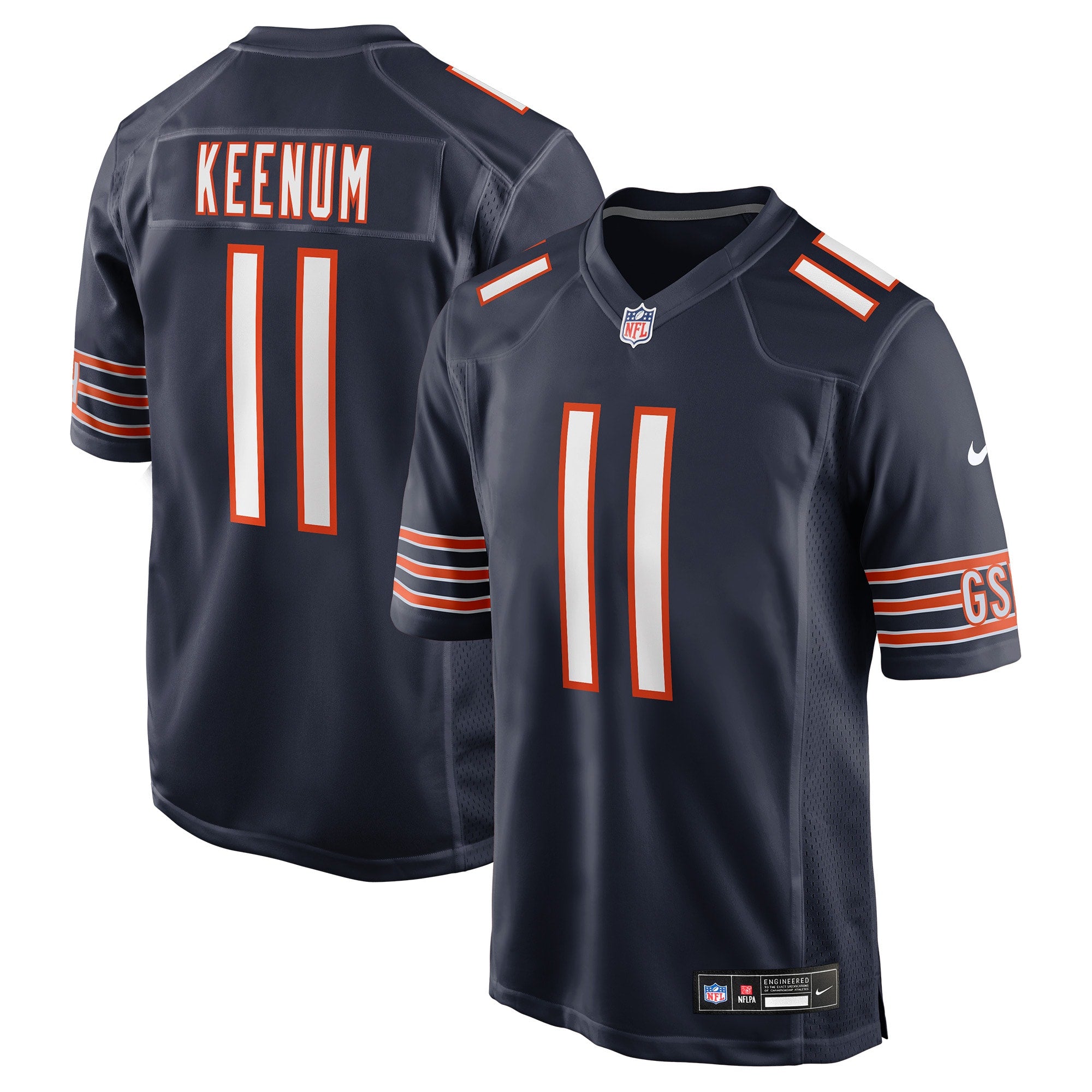 Case Keenum Chicago Bears Team Game Jersey - Navy | Stitched Football Jersey TJS0995