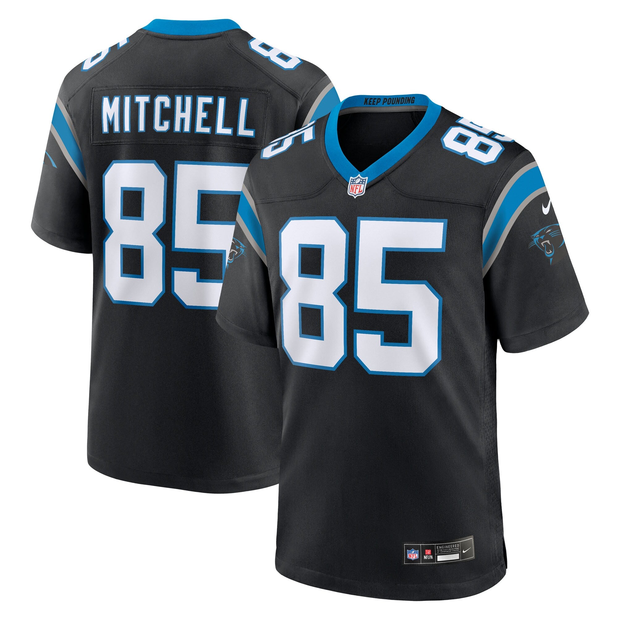 James Mitchell Carolina Panthers Team Game Jersey - Black | Stitched Football Jersey TJS0933