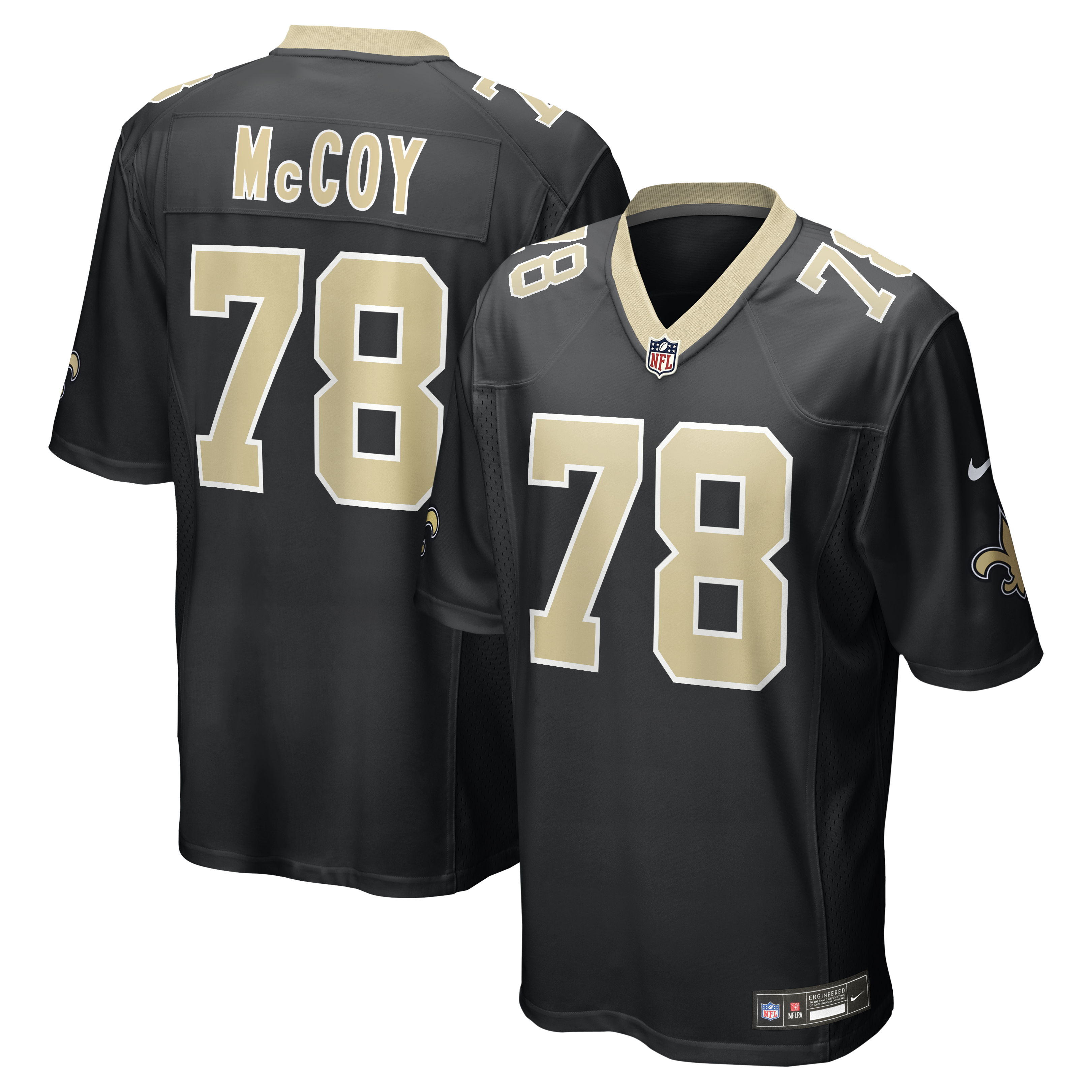 Erik Mccoy New Orleans Saints Game Jersey - Black | Stitched Football Jersey TJS0976