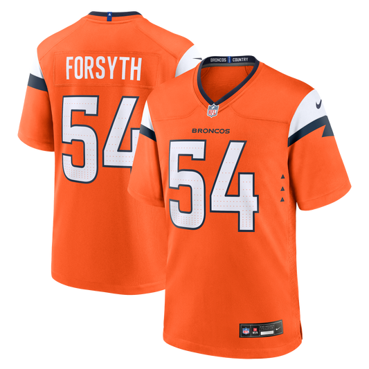 Alex Forsyth Denver Broncos Team Game Jersey - Orange | Stitched Football Jersey TJS1034