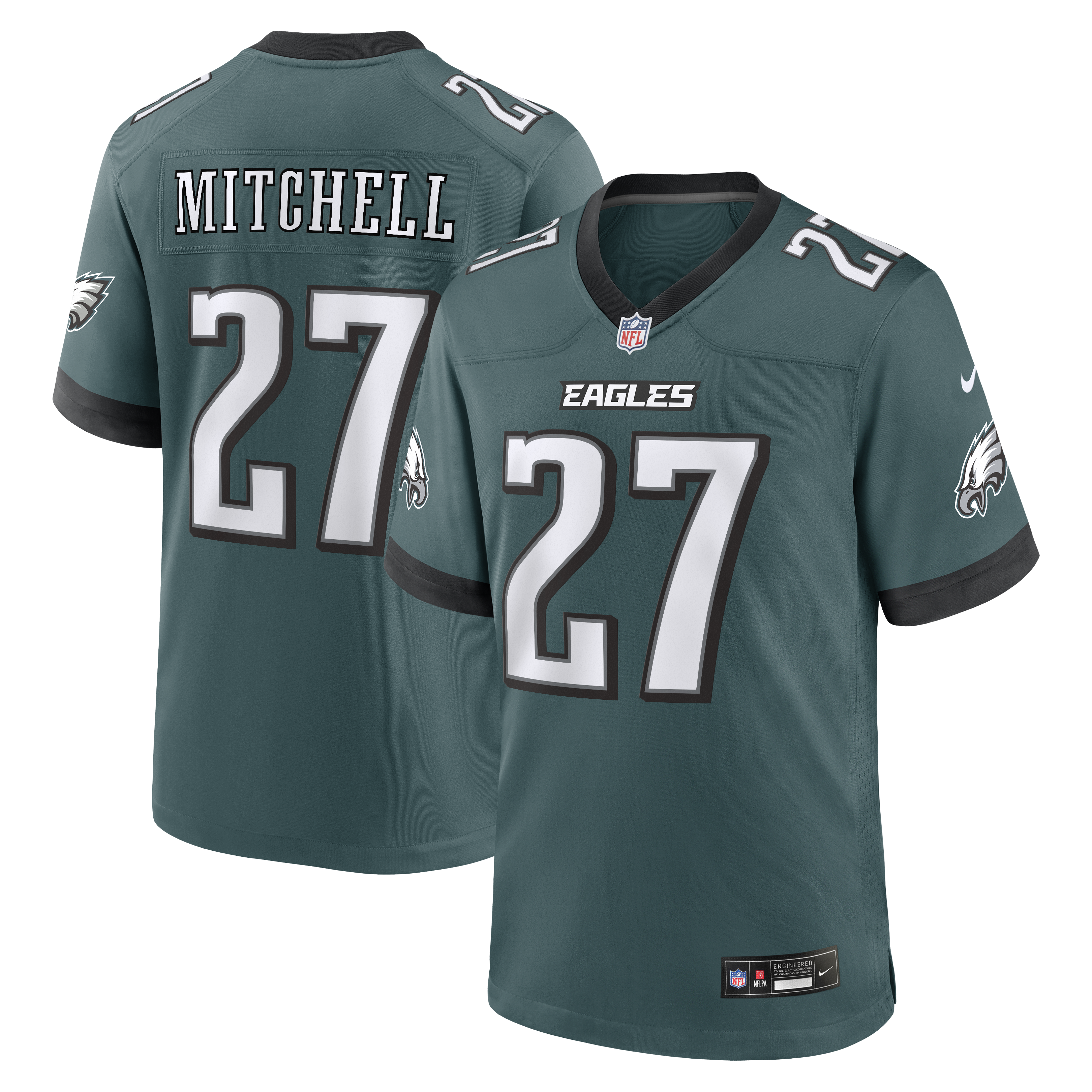 Quinyon Mitchell Philadelphia Eagles Team Game Jersey - Midnight Green | Stitched Football Jersey TJS1036