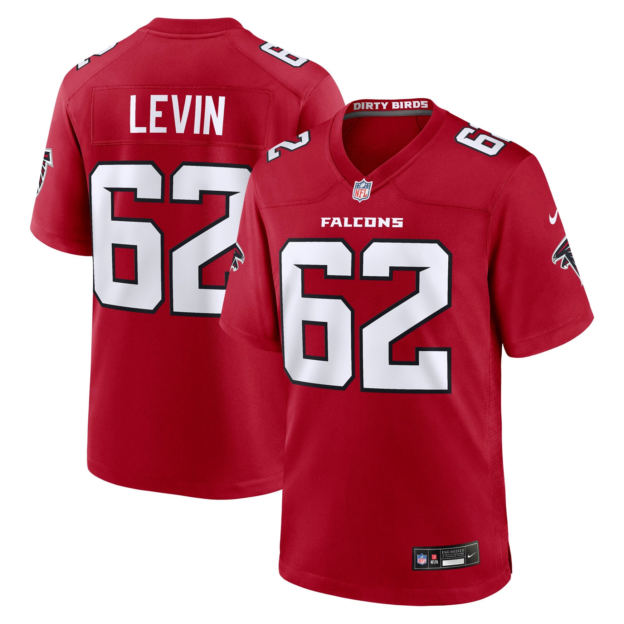 Corey Levin Atlanta Falcons Team Game Jersey - Red | Stitched Football Jersey TJS0963