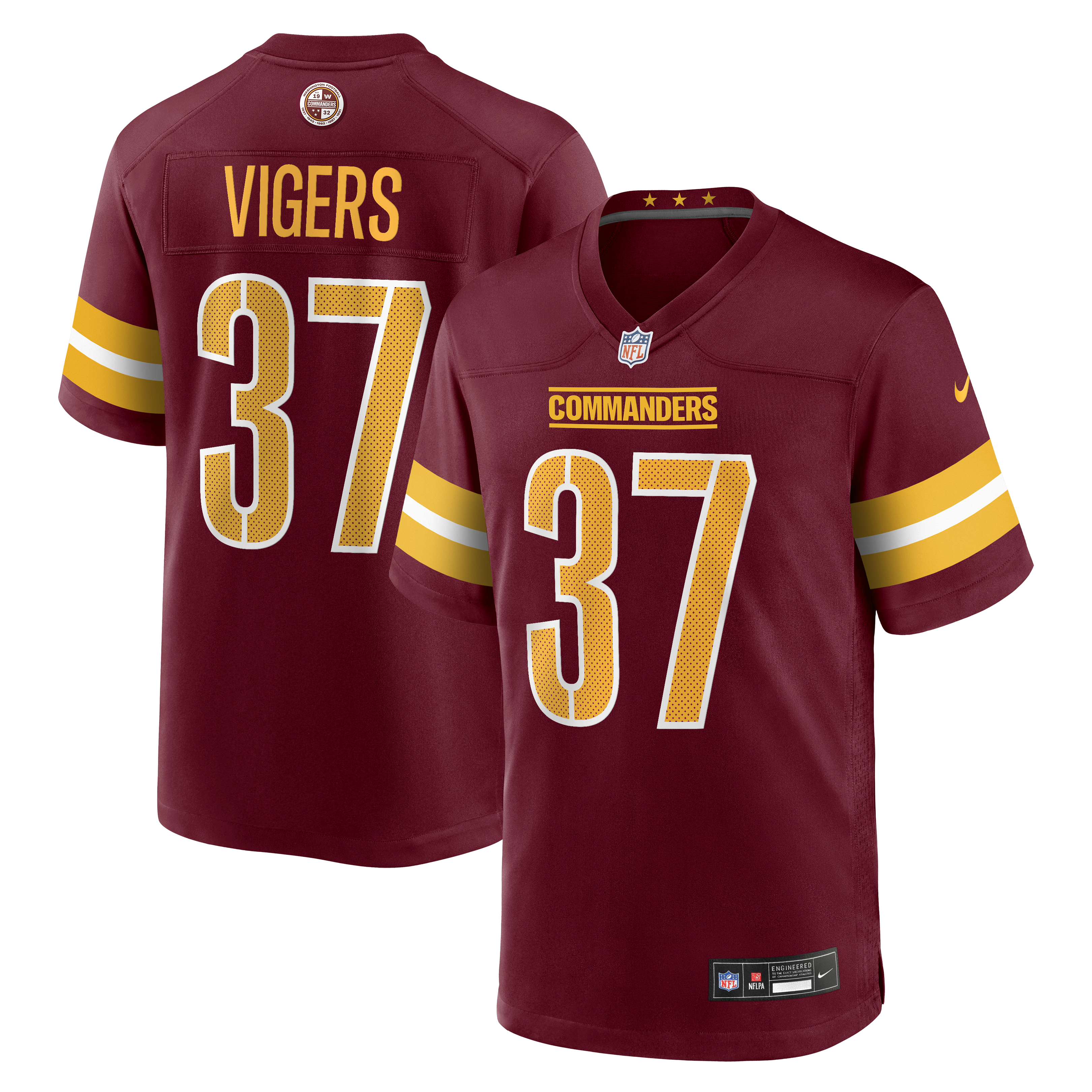 Car'lin Vigers Washington Commanders Team Game Jersey - Burgundy | Stitched Football Jersey TJS0923