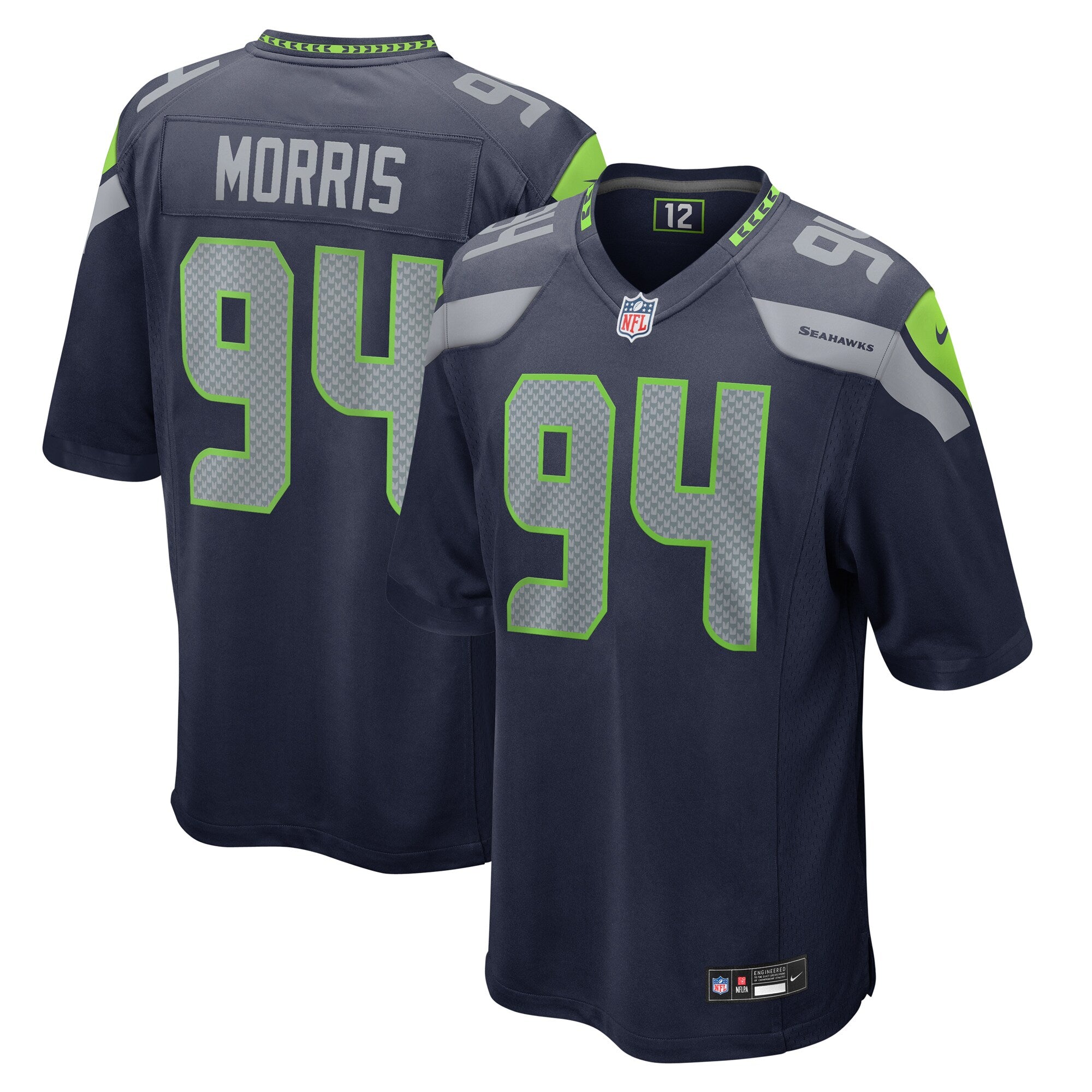 Mike Morris Seattle Seahawks Game Jersey - College Navy | Stitched Football Jersey TJS0921