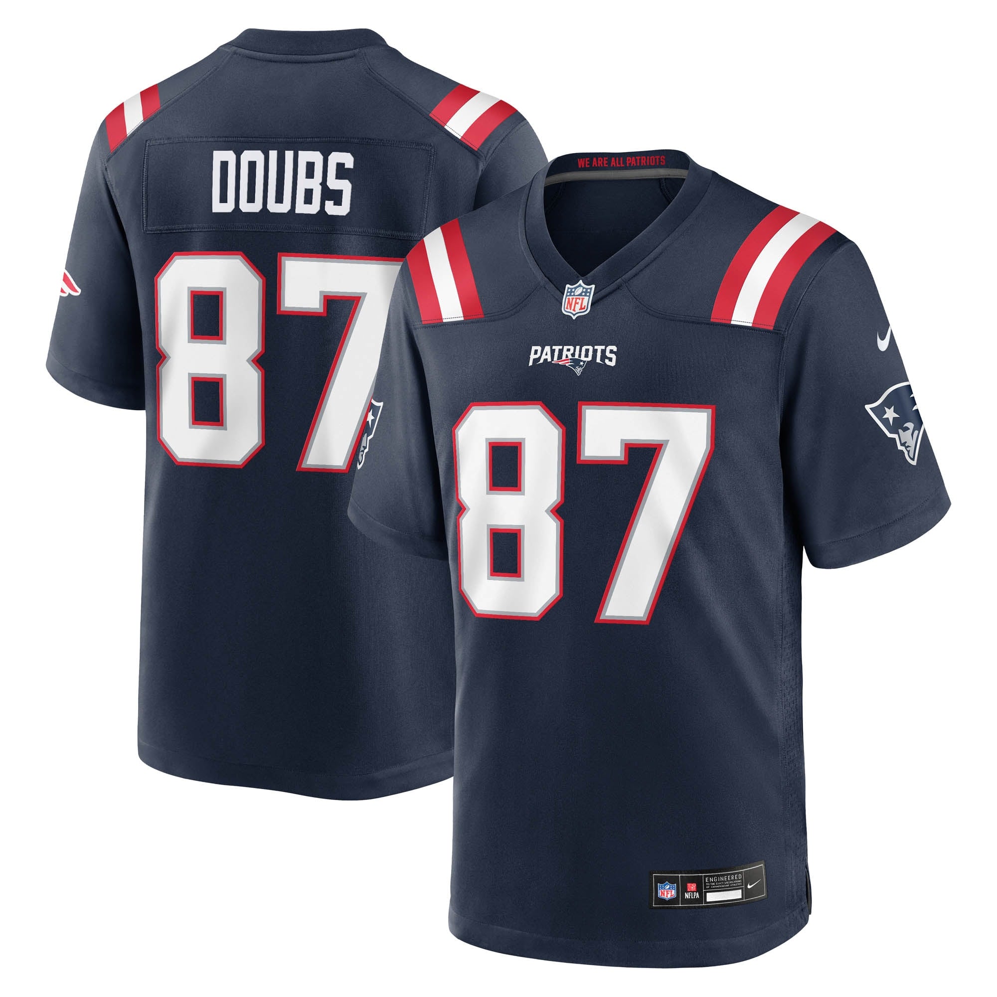 Romeo Doubs New England Patriots Game Jersey - Navy | Stitched Football Jersey TJS1015