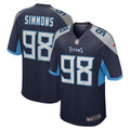 Jeffery Simmons Tennessee Titans Game Jersey - Navy | Stitched Football Jersey TJS0922