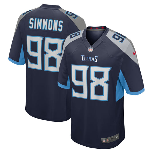 Jeffery Simmons Tennessee Titans Game Jersey - Navy | Stitched Football Jersey TJS0922