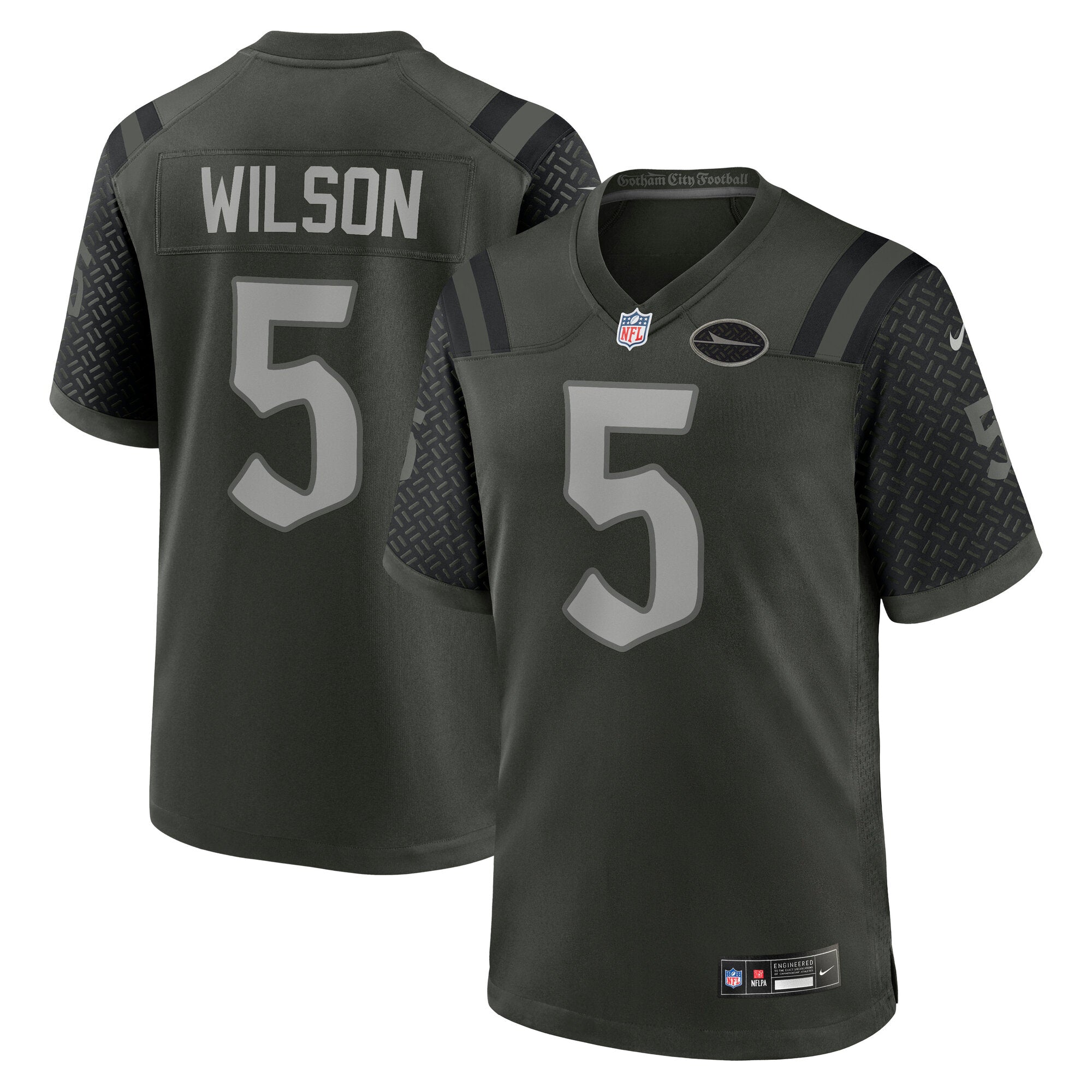 Garrett Wilson New York Jets 2025 Rivalries Collection Game Jersey - Gotham Green | Stitched Football Jersey TJS0929