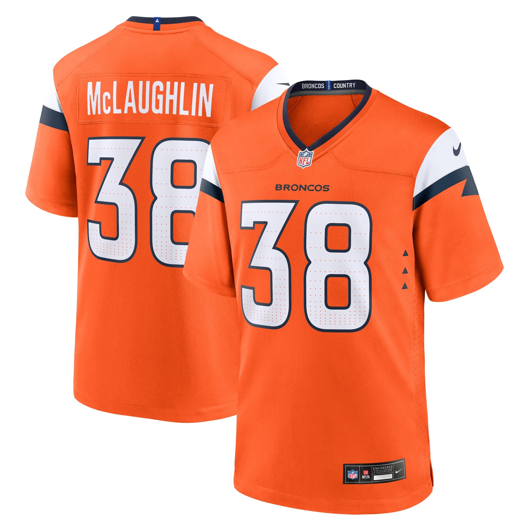 Jaleel McLaughlin Denver Broncos Team Game Jersey - Orange | Stitched Football Jersey TJS0974