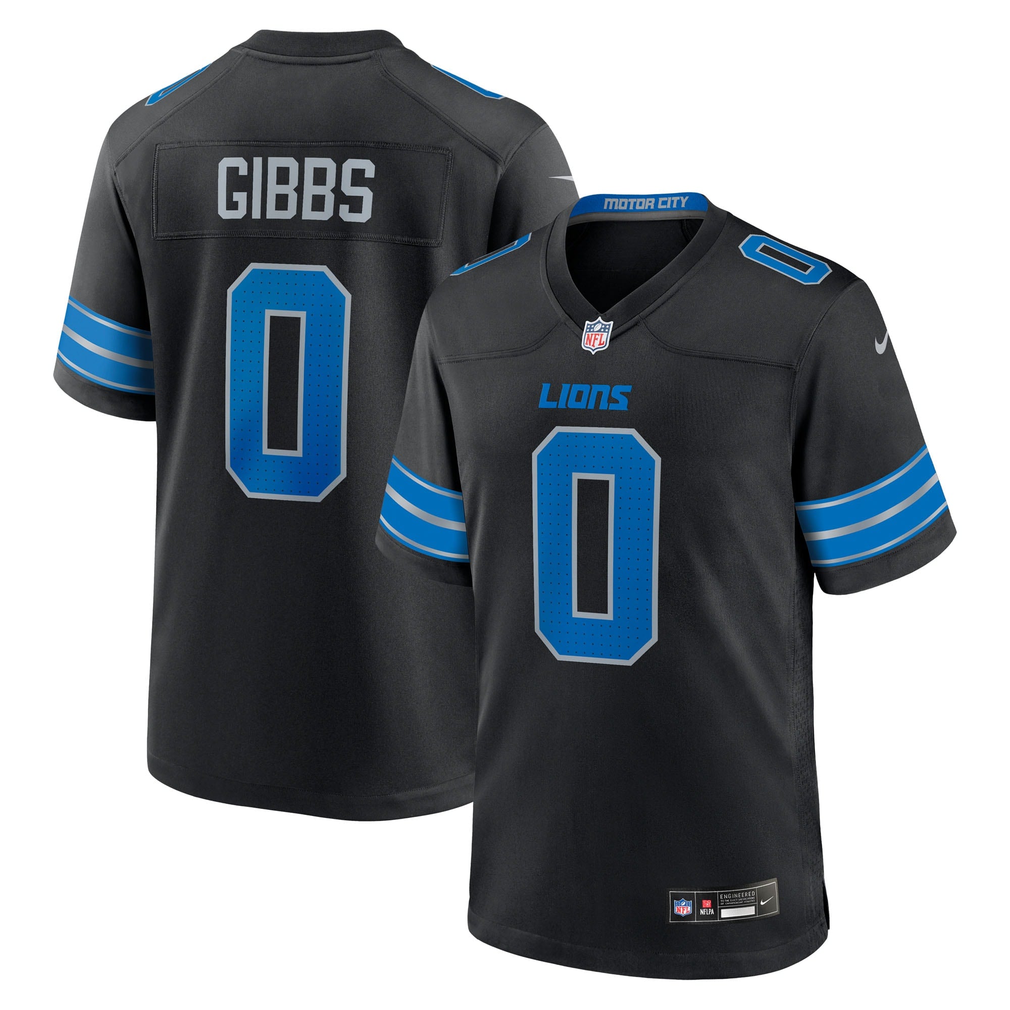 Jahmyr Gibbs Detroit Lions 2nd Alternate Game Player Jersey - Black | Stitched Football Jersey TJS1069