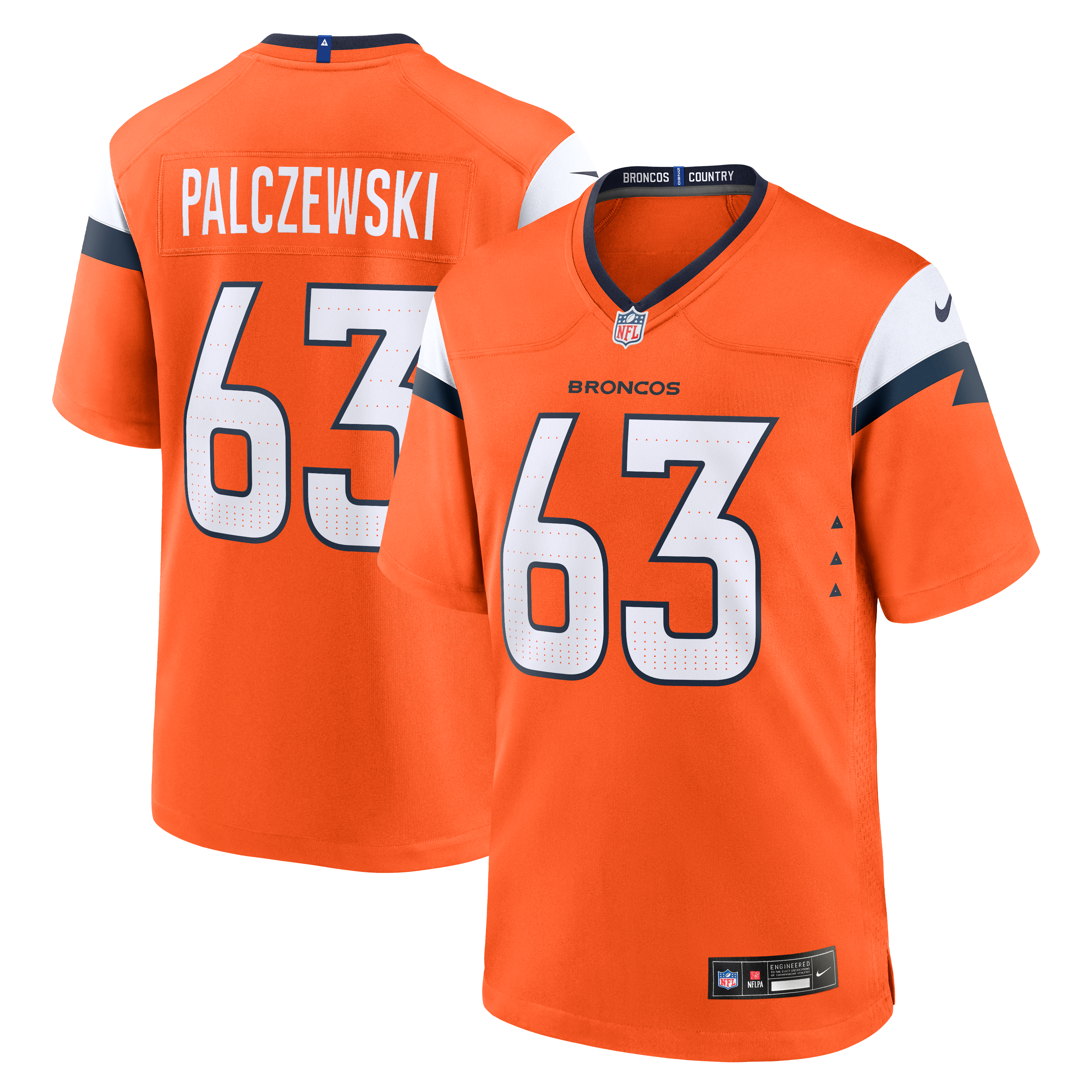 Alex Palczewski Denver Broncos Team Game Jersey - Orange | Stitched Football Jersey TJS1072