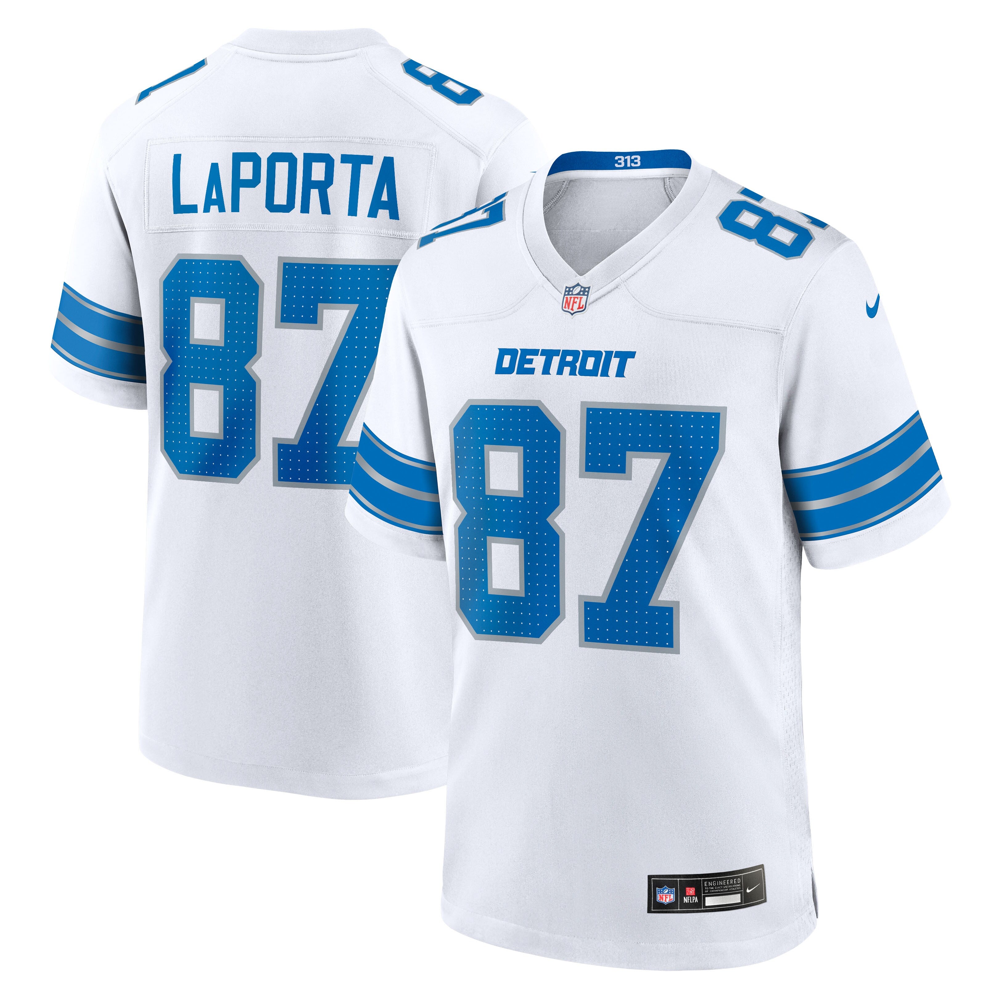 Sam LaPorta Detroit Lions White Game Jersey - White | Stitched Football Jersey TJS1104
