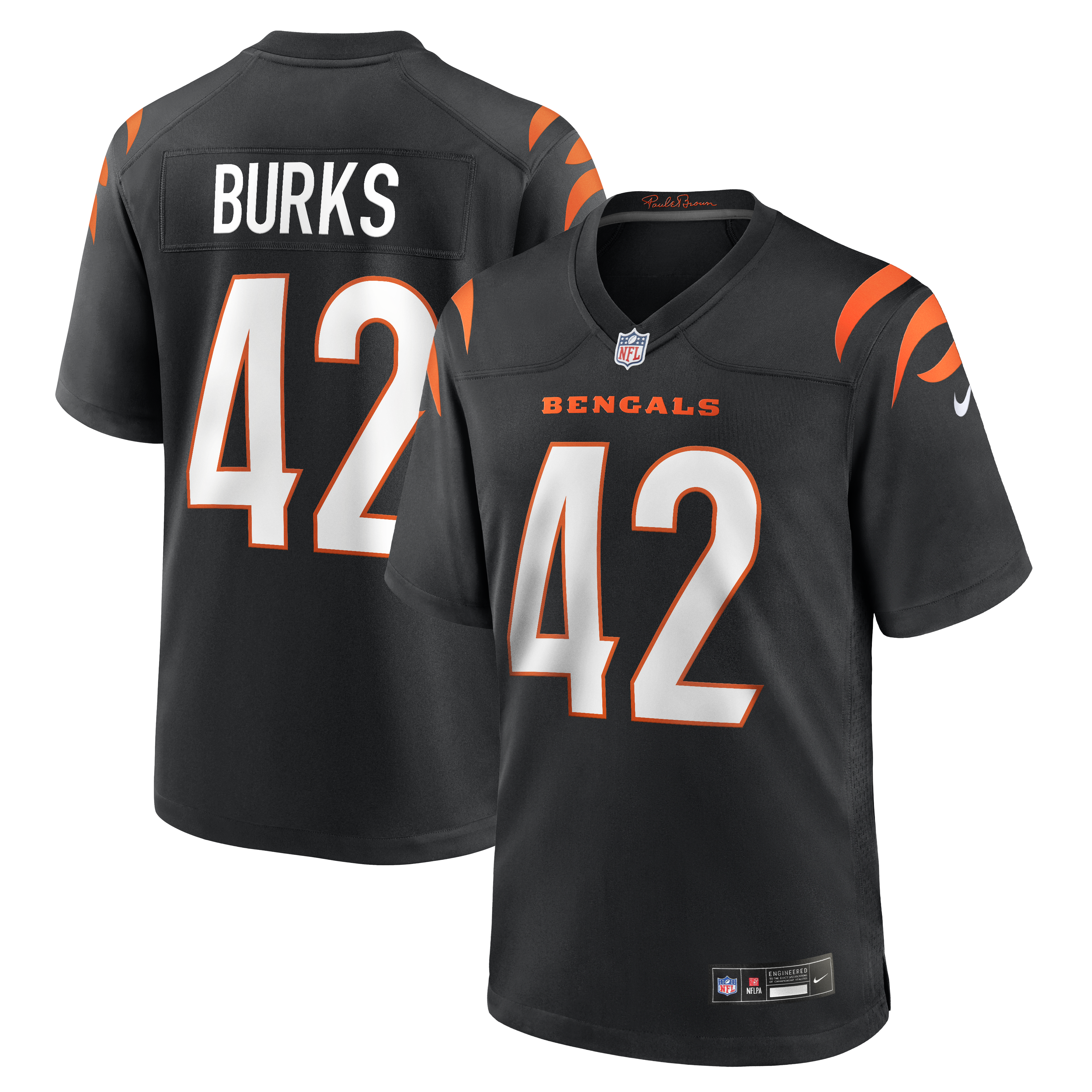 Oren Burks Cincinnati Bengals Team Game Jersey - Black | Stitched Football Jersey TJS1152