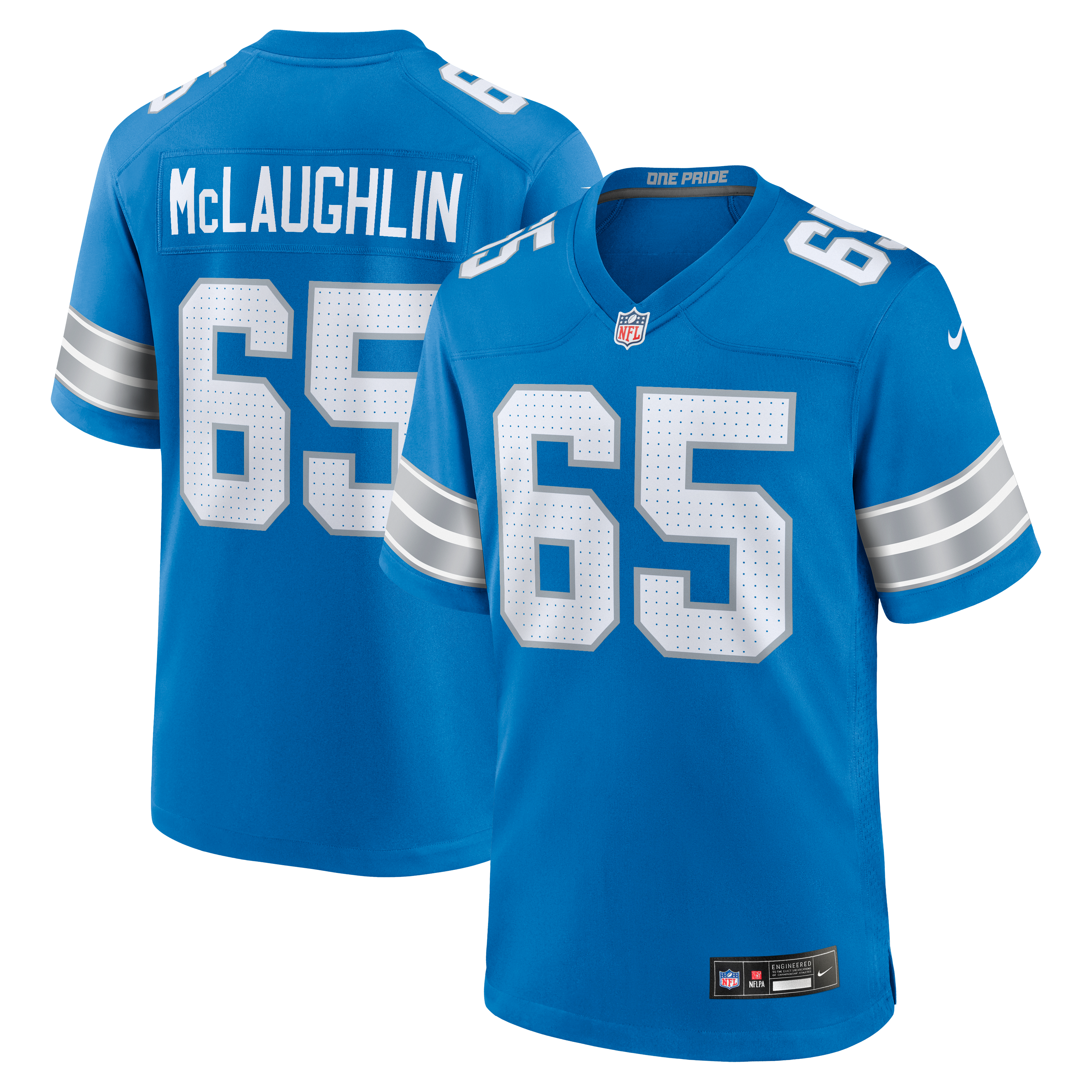 Seth McLaughlin Detroit Lions Team Game Jersey - Blue | Stitched Football Jersey TJS1389