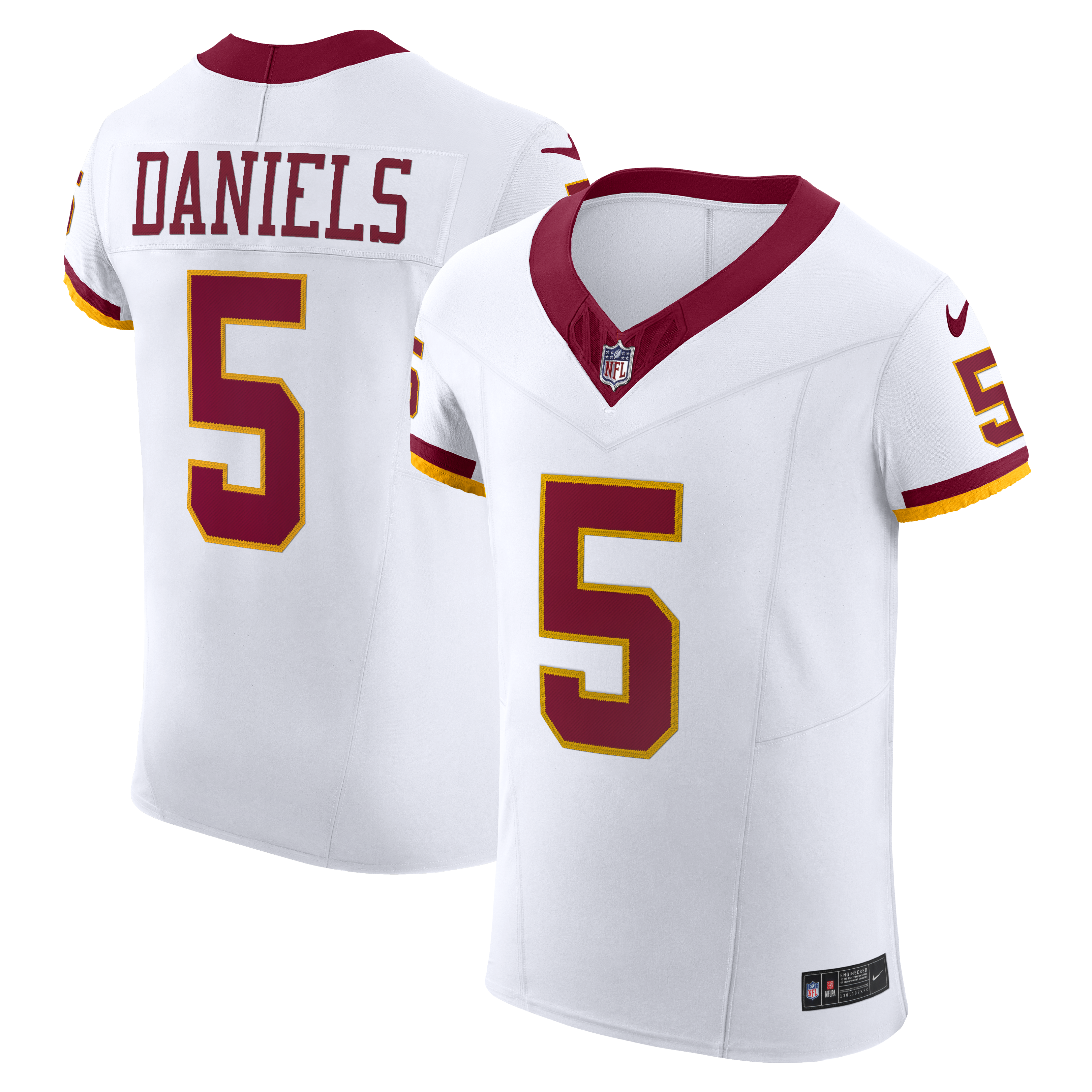 Jayden Daniels Washington Commanders Alternate 2 Super Bowl Era Vapor F.U.S.E. Elite Jersey - White | Stitched Football Jersey TJS1366