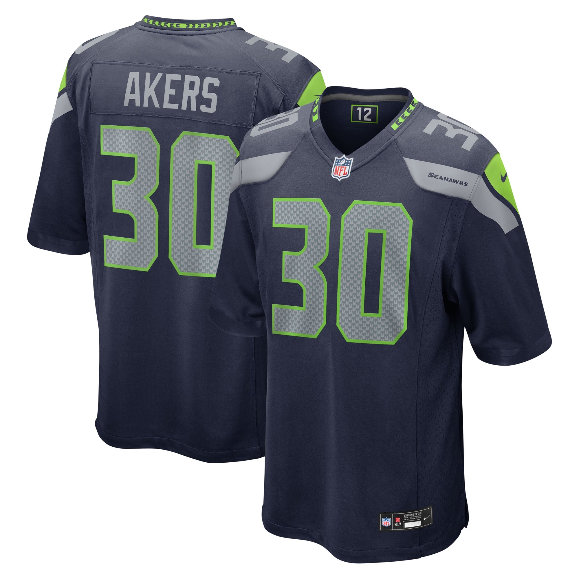 Cam Akers Seattle Seahawks Team Game Jersey - College Navy | Stitched Football Jersey TJS1244