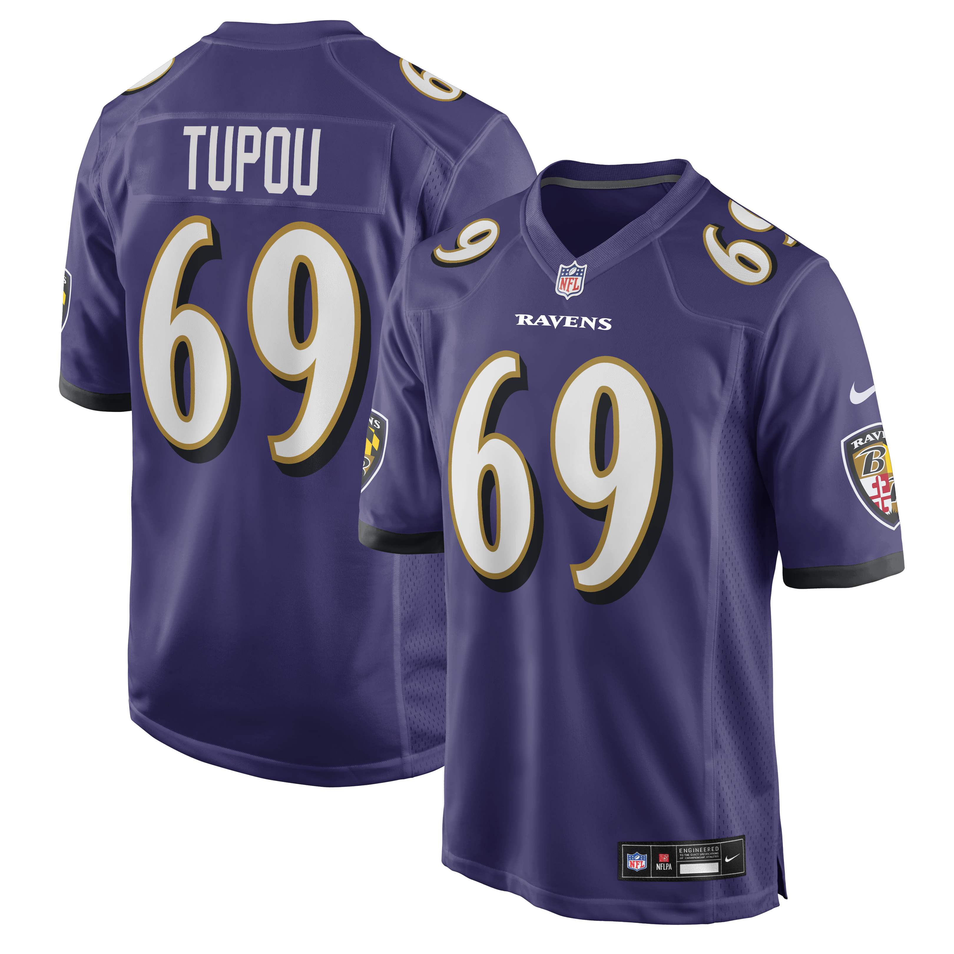 Josh Tupou Baltimore Ravens Team Game Jersey - Purple | Stitched Football Jersey TJS1126