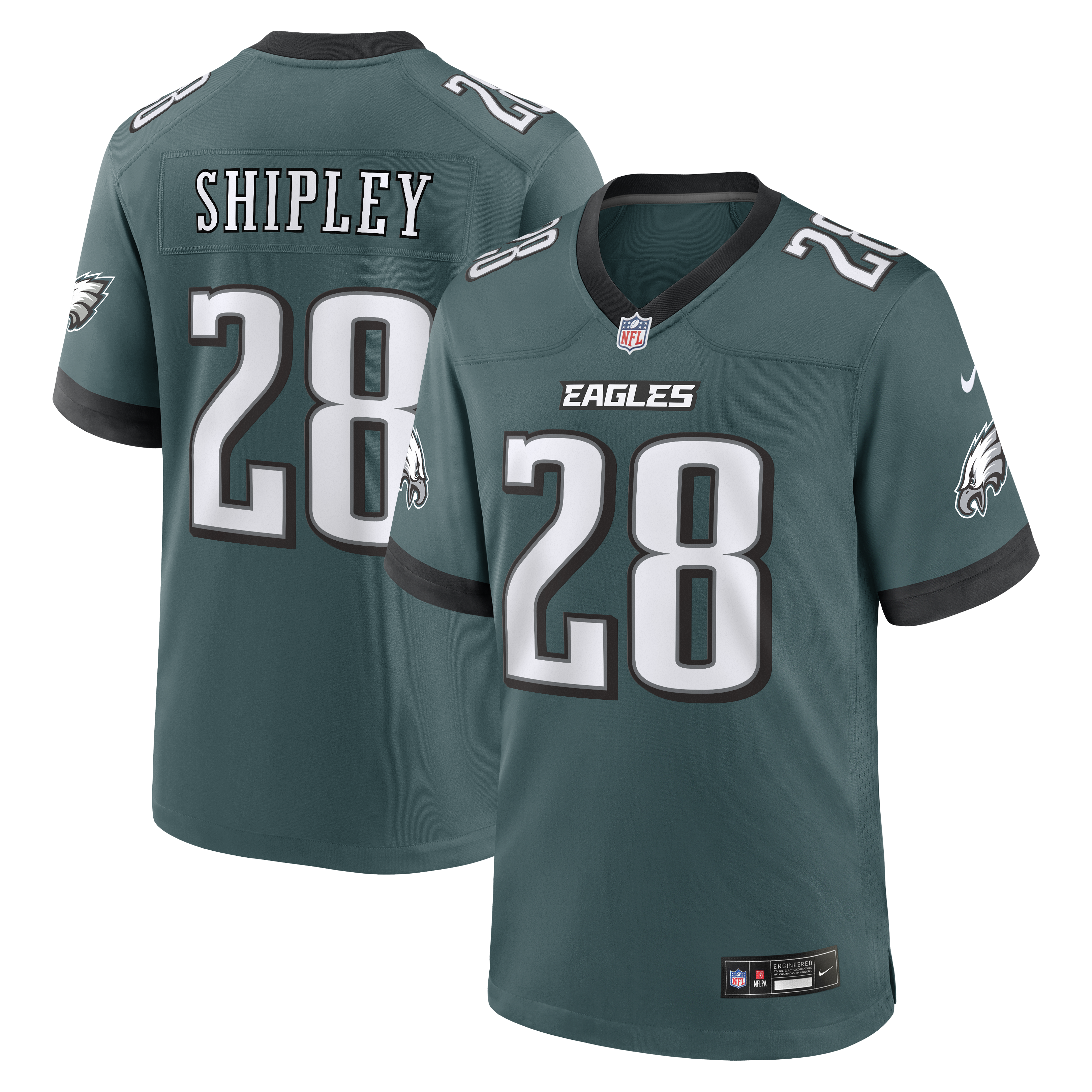 Will Shipley Philadelphia Eagles Team Game Jersey - Midnight Green | Stitched Football Jersey TJS1248