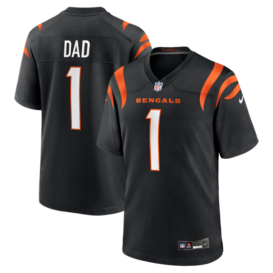 Number 1 Dad Cincinnati Bengals Game Jersey - Black | Stitched Football Jersey TJS1146