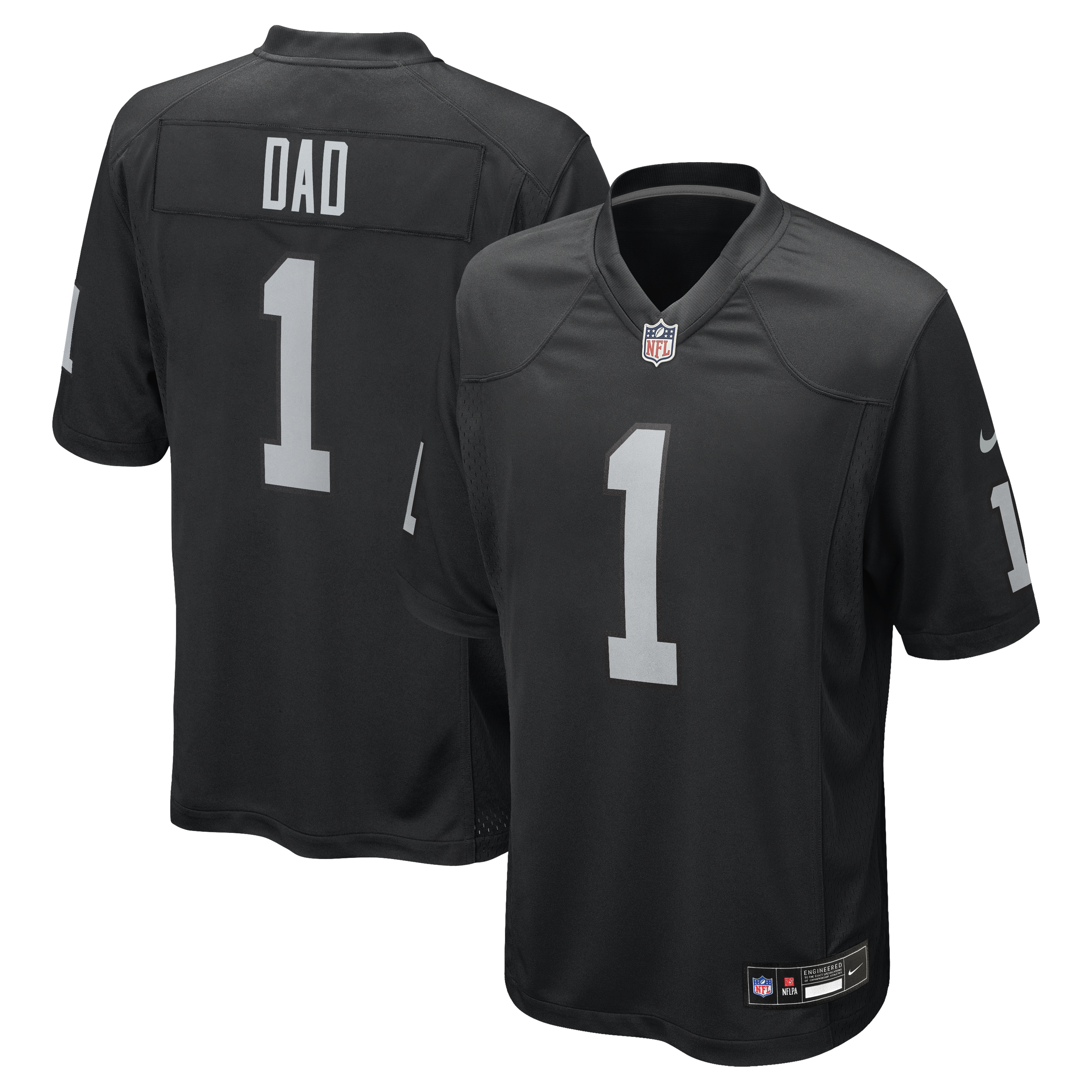Number 1 Dad Las Vegas Raiders Game Jersey - Black | Stitched Football Jersey TJS1328