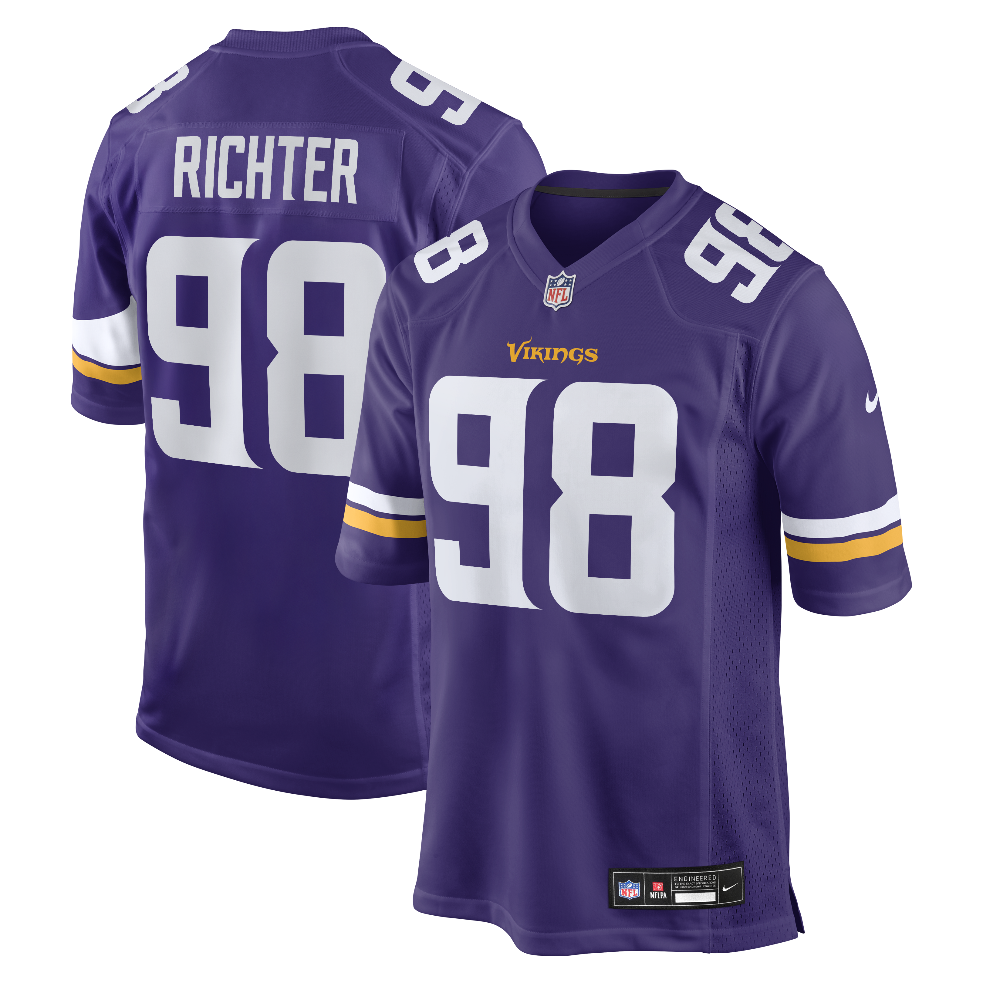 Bo Richter Minnesota Vikings Team Game Jersey - Purple | Stitched Football Jersey TJS1144