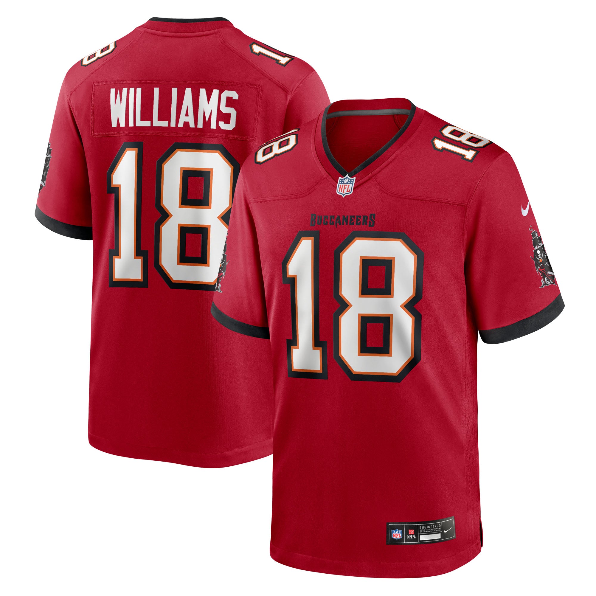 Josh Williams Tampa Bay Buccaneers Team Game Jersey - Red | Stitched Football Jersey TJS1114
