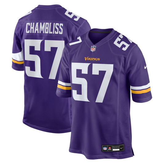 Chaz Chambliss Minnesota Vikings Team Game Jersey - Purple | Stitched Football Jersey TJS1369