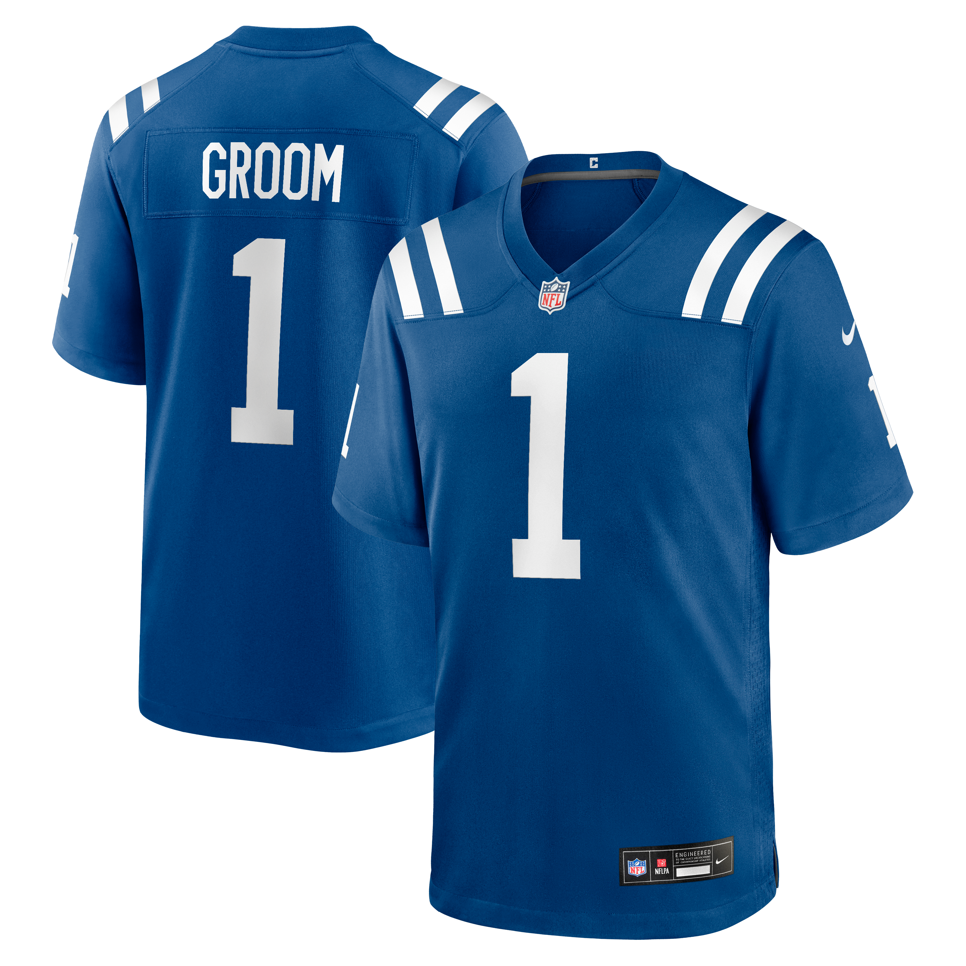Number 1 Groom Indianapolis Colts Game Jersey - Royal | Stitched Football Jersey TJS1229