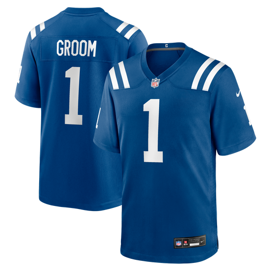 Number 1 Groom Indianapolis Colts Game Jersey - Royal | Stitched Football Jersey TJS1229