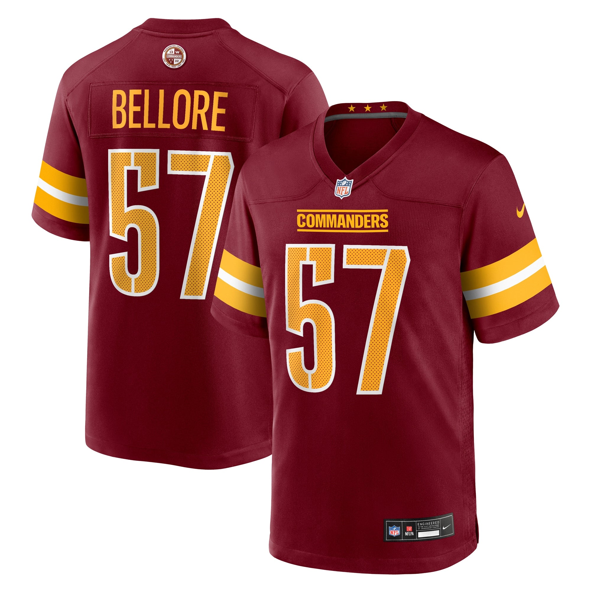 Nick Bellore Washington Commanders Team Game Jersey - Burgundy | Stitched Football Jersey TJS1125