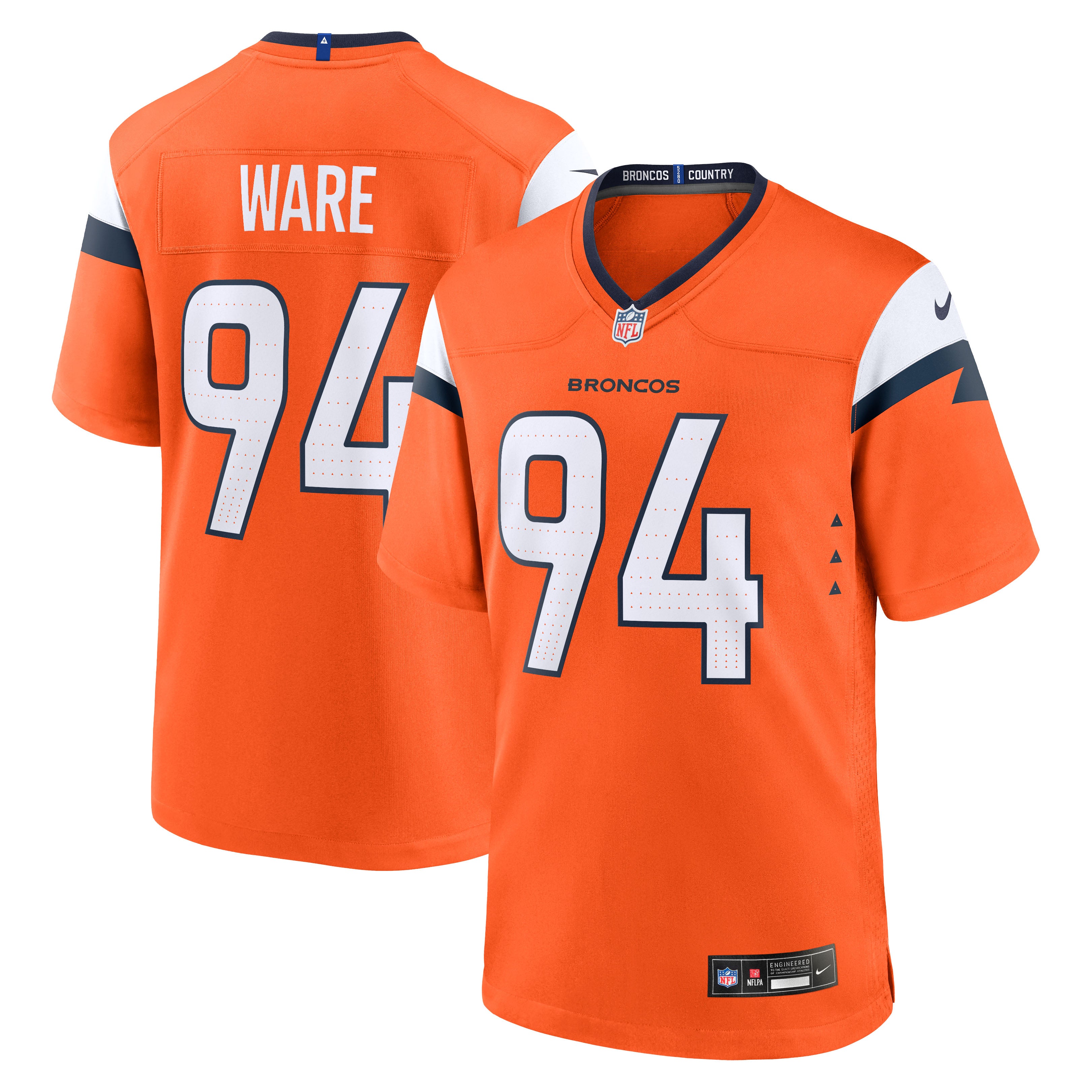 DeMarcus Ware Denver Broncos Team Retired Game Jersey - Orange | Stitched Football Jersey TJS1168