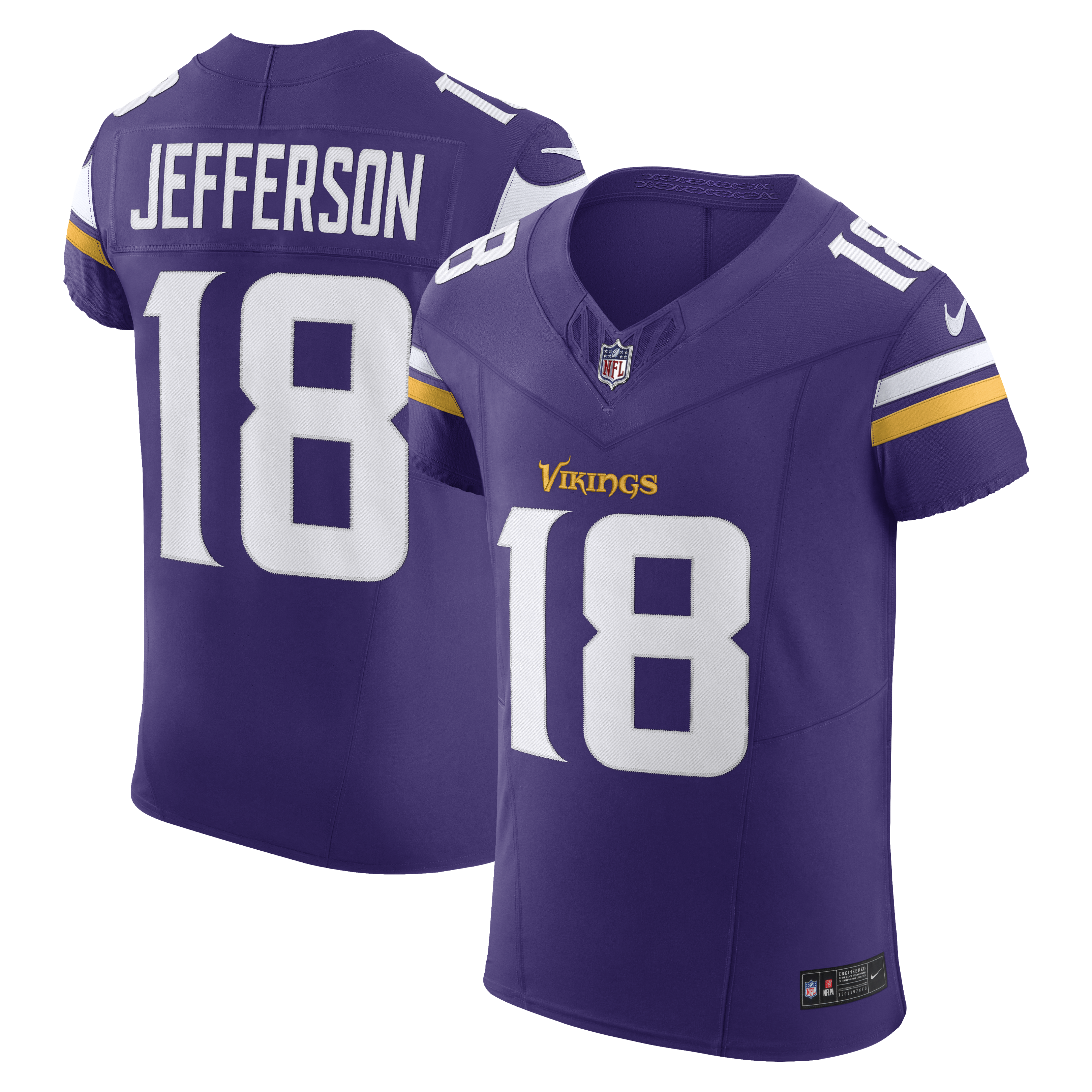 Justin Jefferson Minnesota Vikings Vapor F.U.S.E. Elite Jersey - Purple | Stitched Football Jersey TJS1304