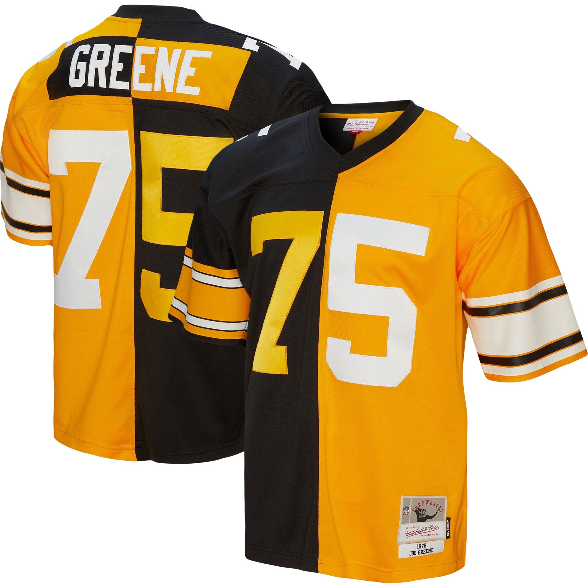 Joe Greene Pittsburgh Steelers M & N 1976 Split Legacy Replica Jersey - Black/Gold | Stitched Football Jersey TJS1160
