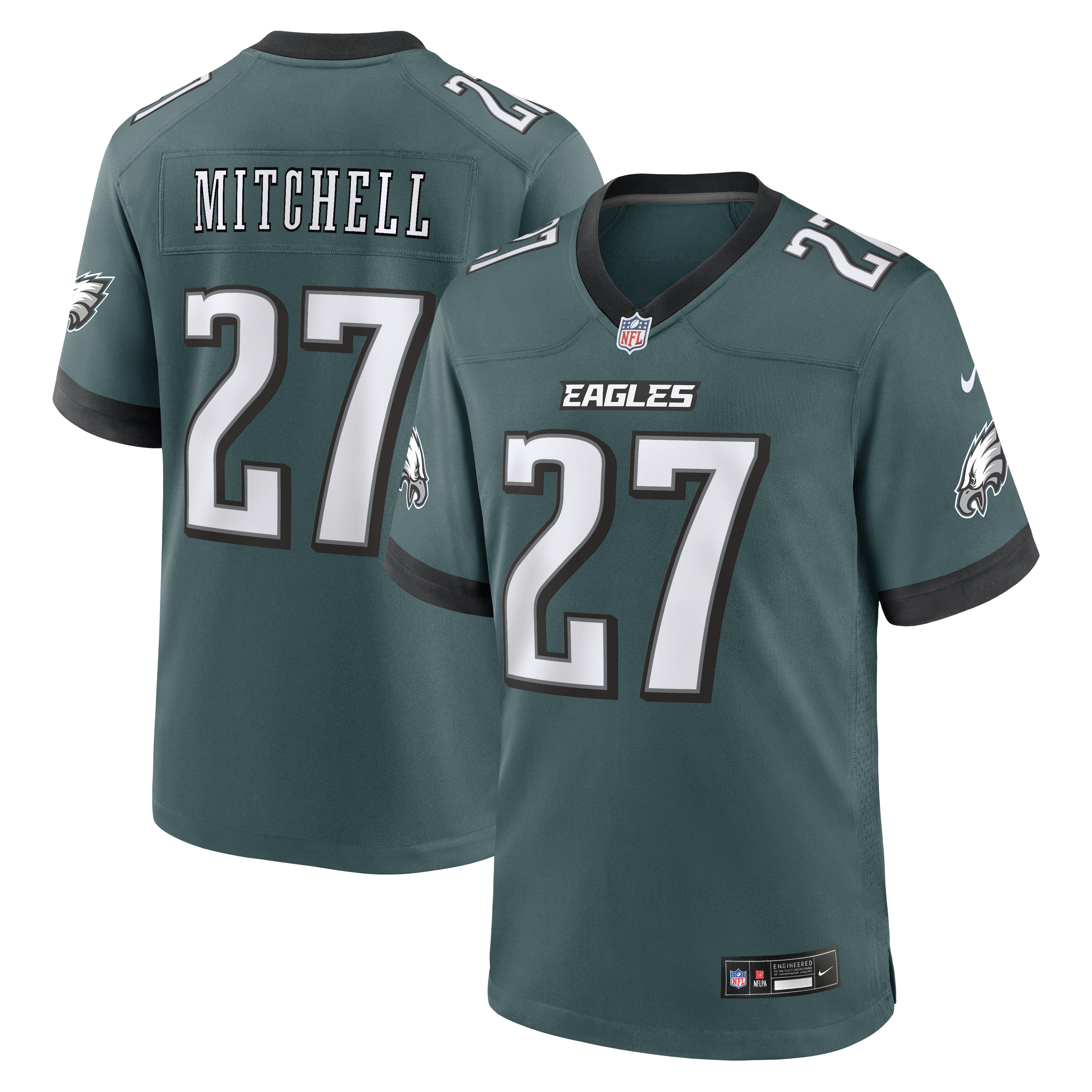 Quinyon Mitchell Philadelphia Eagles Team Game Jersey - Midnight Green | Stitched Football Jersey TJS1233