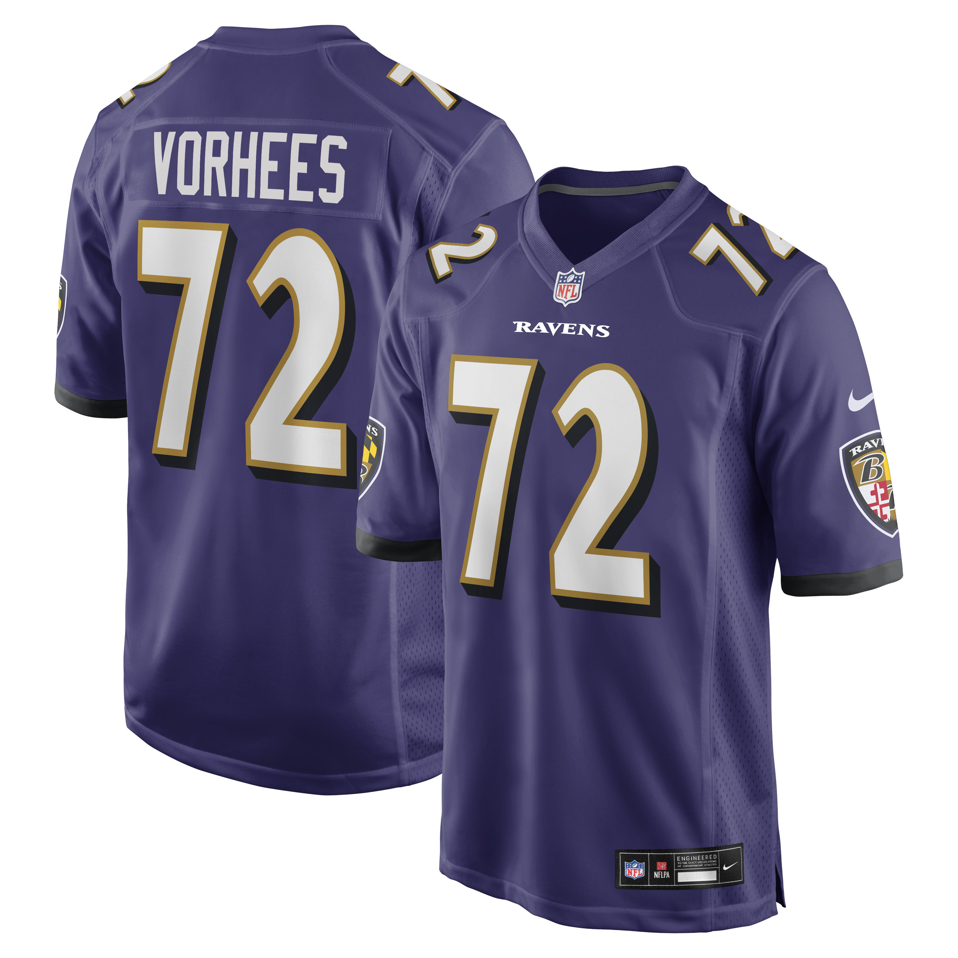 Andrew Vorhees Baltimore Ravens Team Game Jersey - Purple | Stitched Football Jersey TJS1346