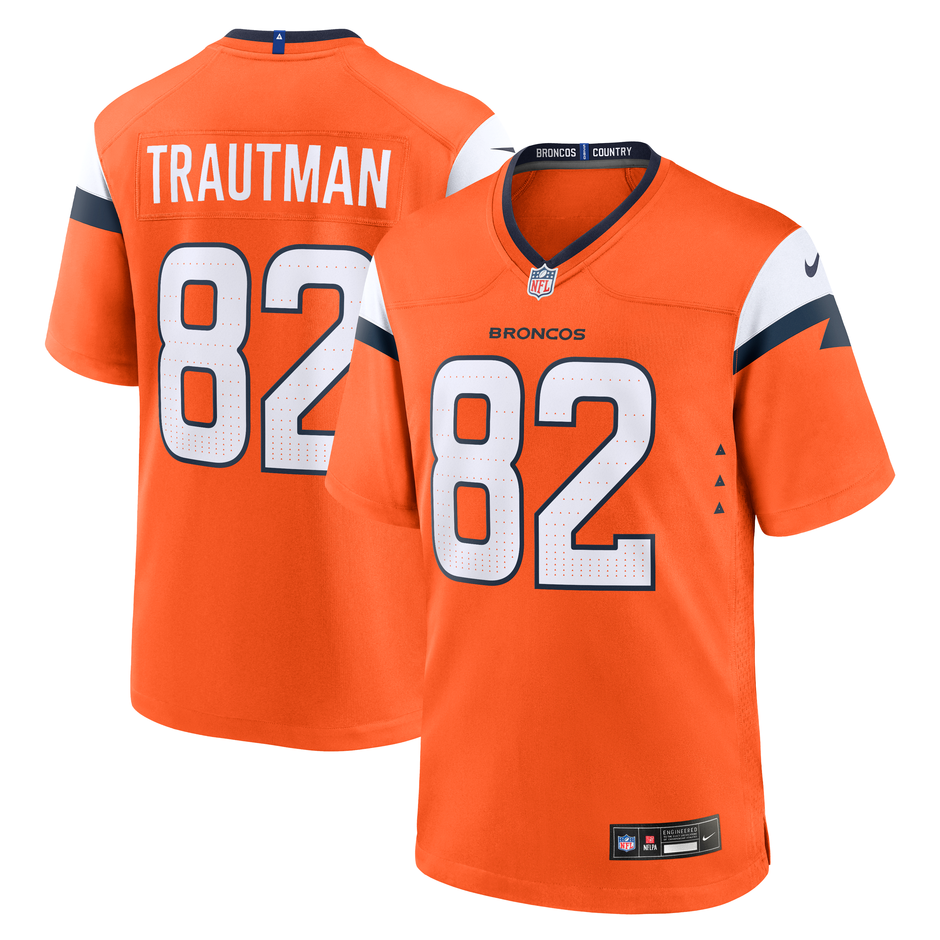 Adam Trautman Denver Broncos Team Game Jersey - Orange | Stitched Football Jersey TJS1383