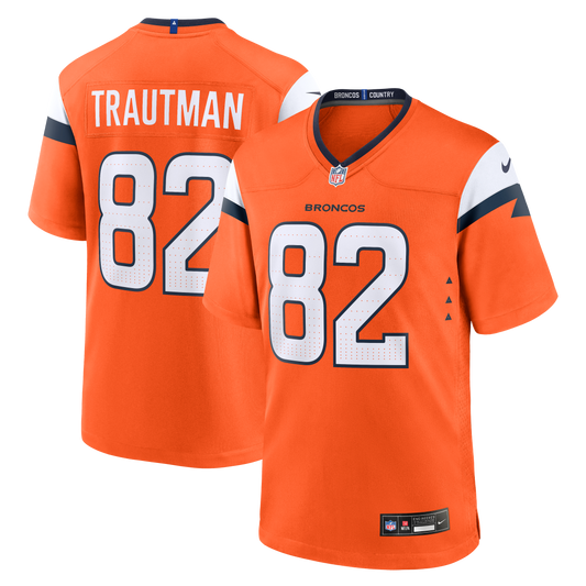 Adam Trautman Denver Broncos Team Game Jersey - Orange | Stitched Football Jersey TJS1383