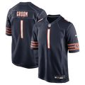 Number 1 Groom Chicago Bears Game Jersey - Navy | Stitched Football Jersey TJS1329
