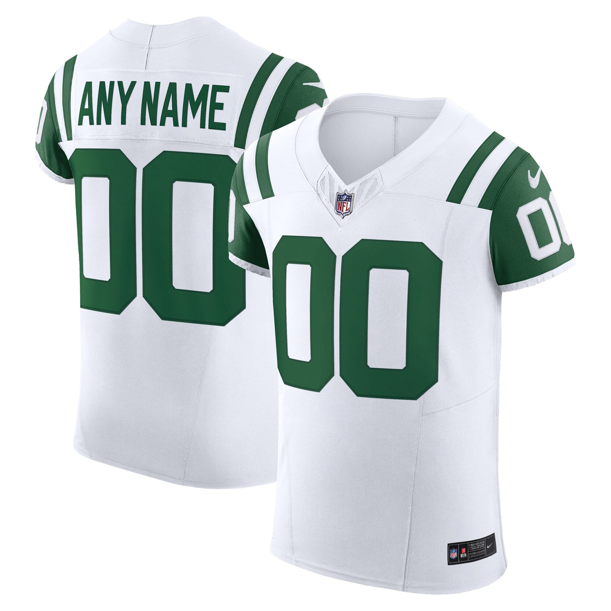 New York Jets Vapor F.U.S.E. Elite Custom Jersey - White | Stitched Football Jersey TJS1398