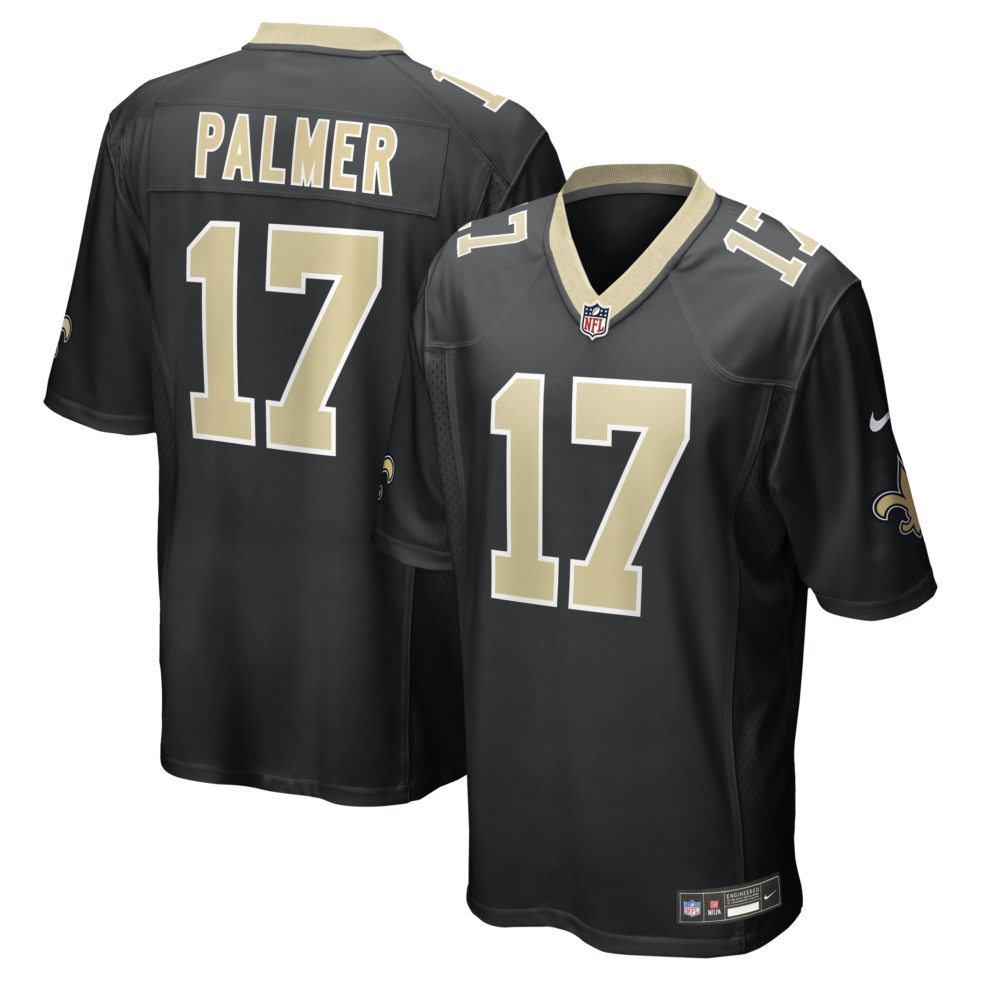 Trey Palmer New Orleans Saints Team Game Jersey - Black | Stitched Football Jersey TJS1147