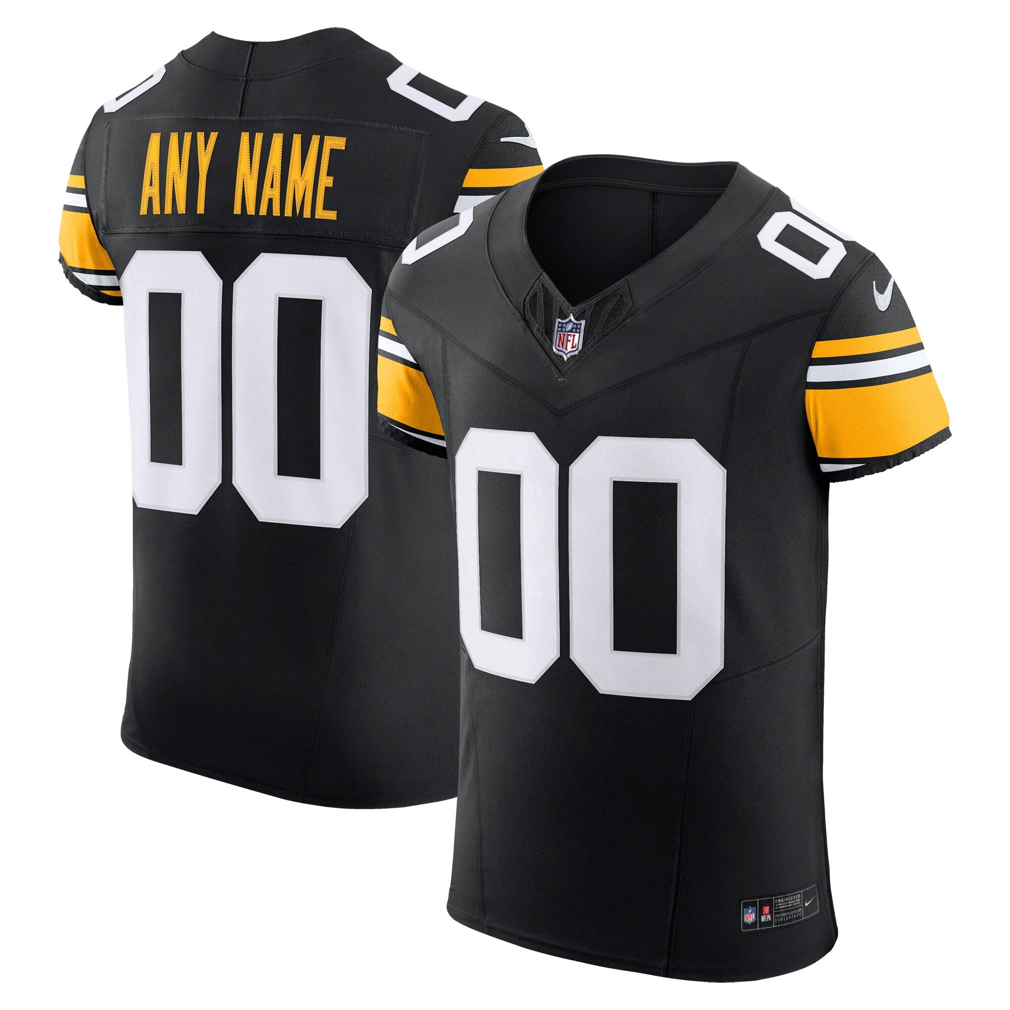 Pittsburgh Steelers Vapor F.U.S.E. Elite Custom Jersey - Black | Stitched Football Jersey TJS1112