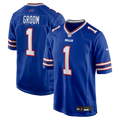 Number 1 Groom Buffalo Bills Game Jersey - Royal | Stitched Football Jersey TJS1236