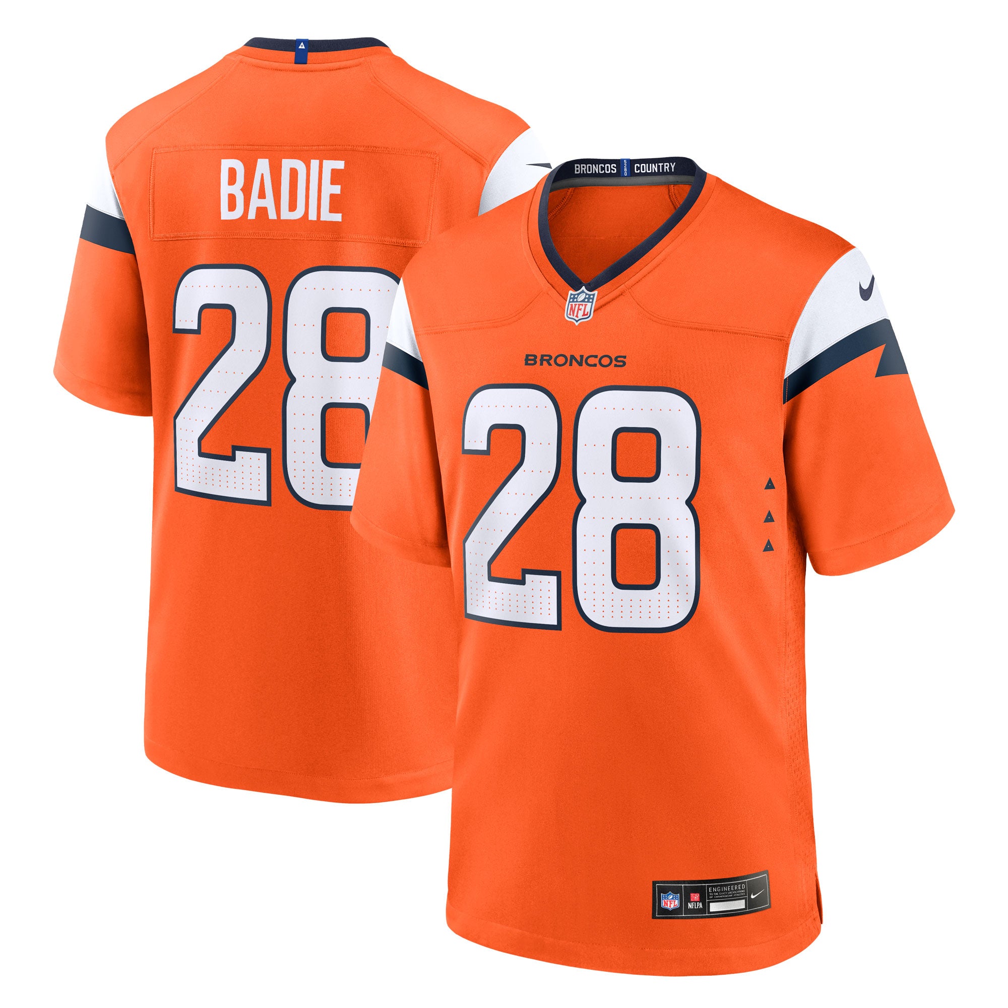 Tyler Badie Denver Broncos Team Game Jersey - Orange | Stitched Football Jersey TJS1109