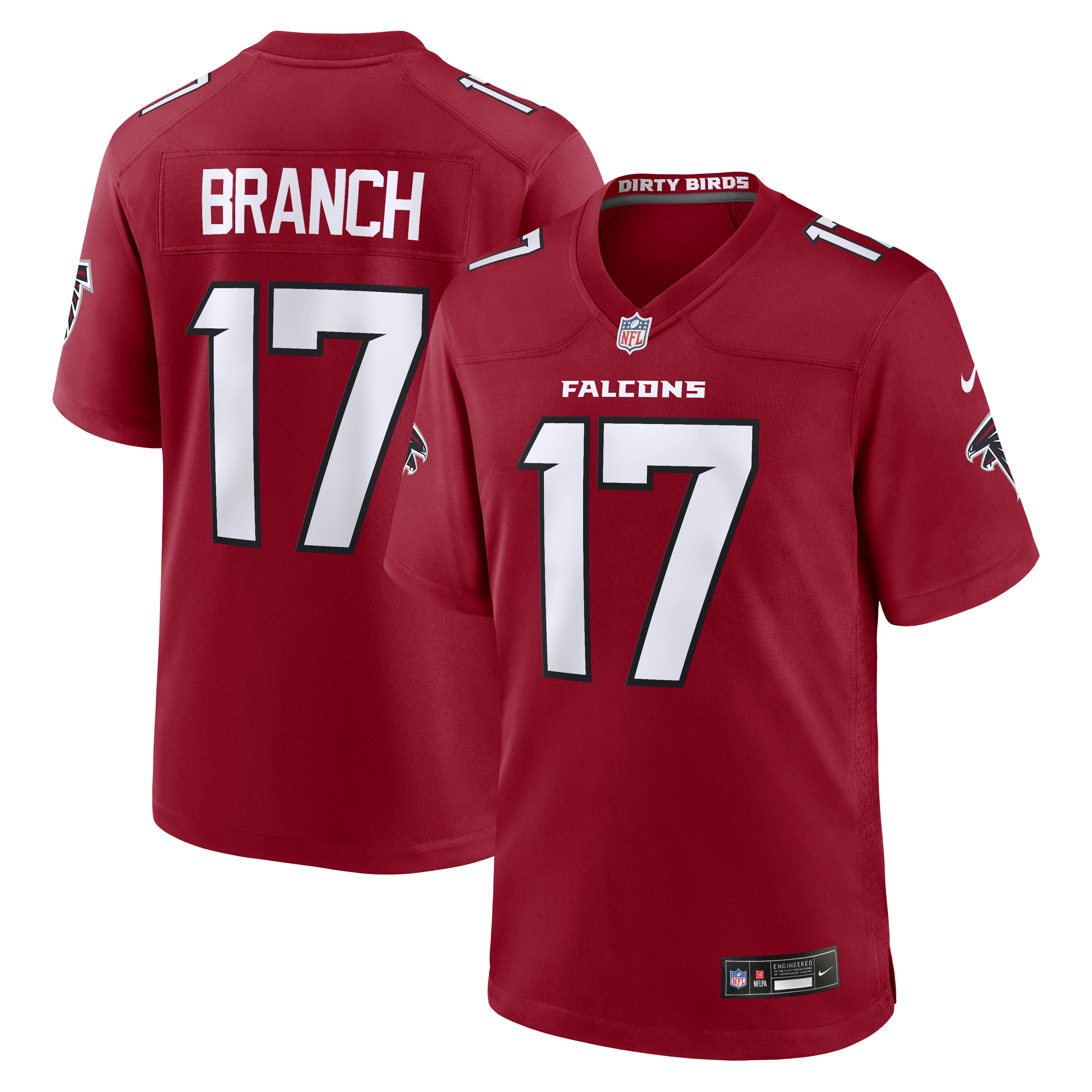 Zachariah Branch Atlanta Falcons Team Game Jersey - Red | Stitched Football Jersey TJS1199