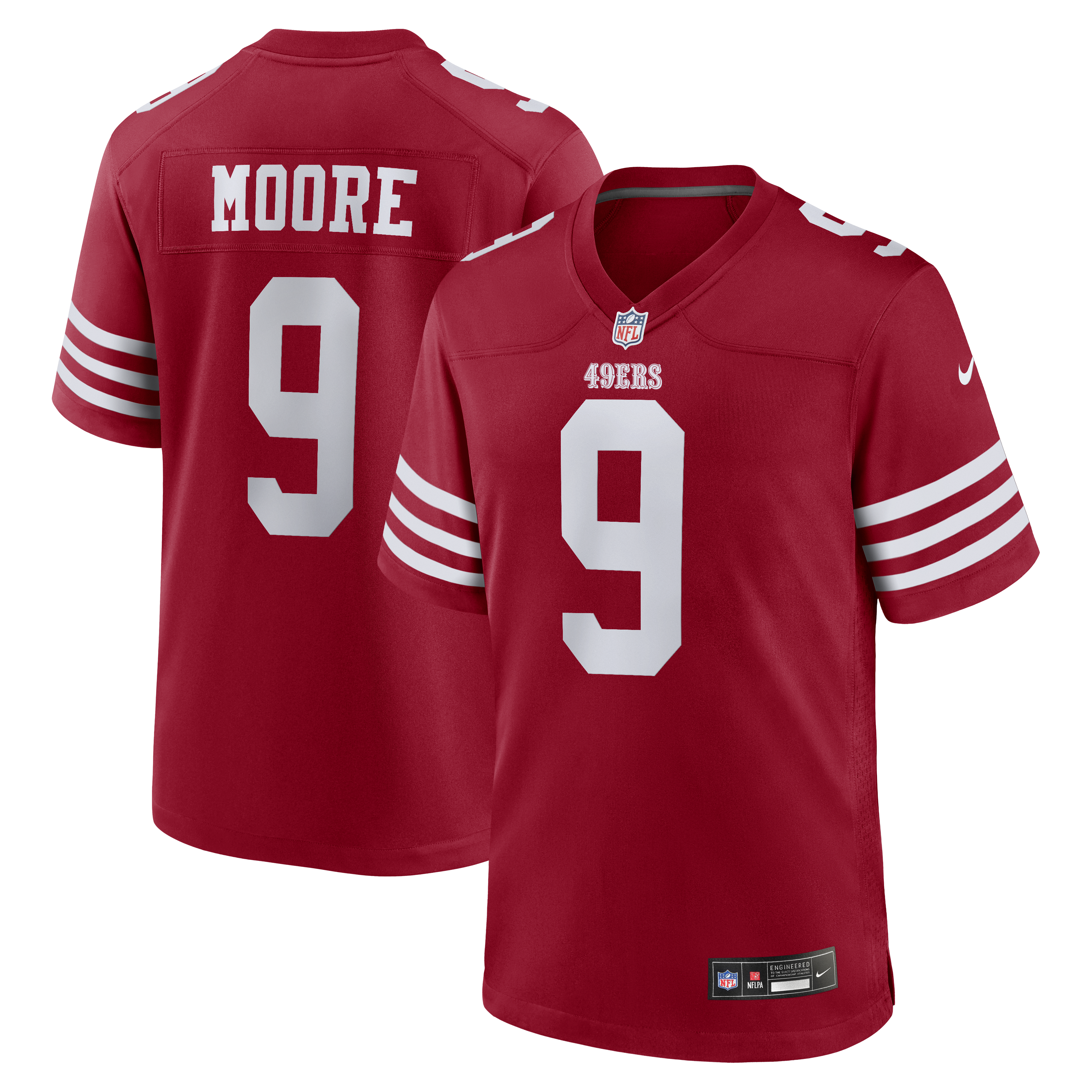 Skyy Moore San Francisco 49ers Team Game Jersey - Scarlet | Stitched Football Jersey TJS1171