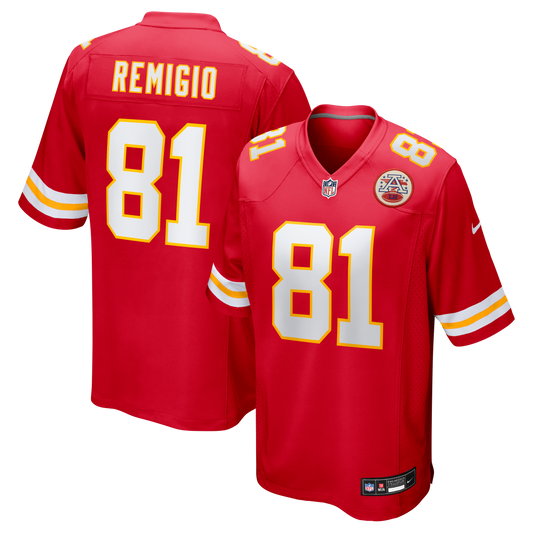 Nikko Remigio Kansas City Chiefs Team Game Jersey - Red | Stitched Football Jersey TJS1186
