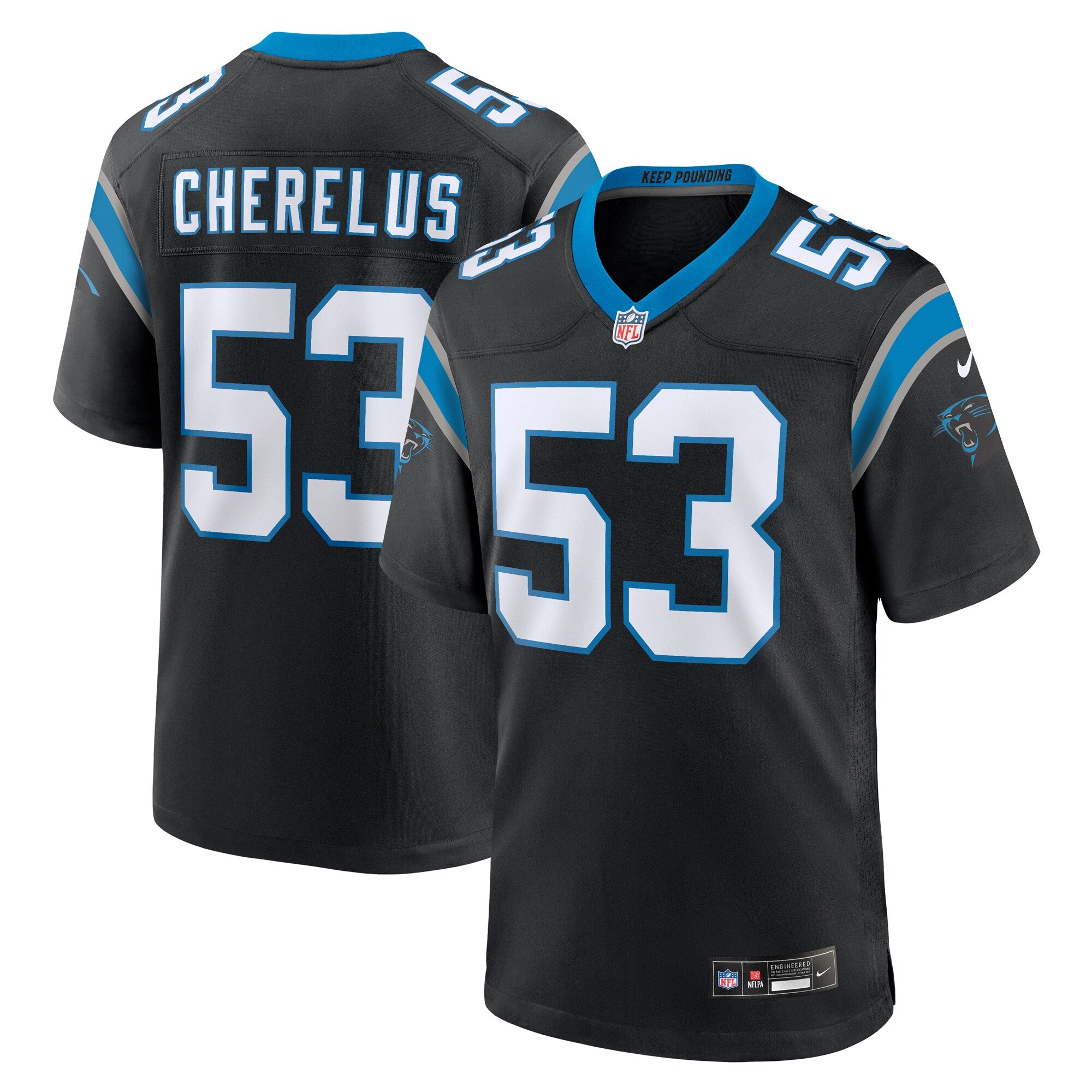 Claudin Cherelus Carolina Panthers Team Game Jersey - Black | Stitched Football Jersey TJS1216