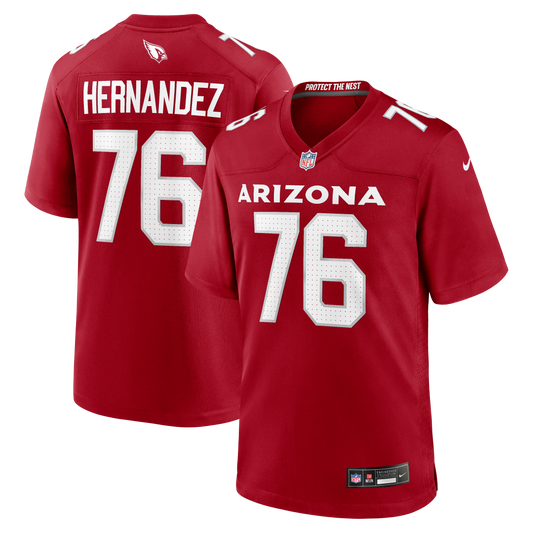 Will Hernandez Arizona Cardinals Team Game Jersey - Cardinal | Stitched Football Jersey TJS1287